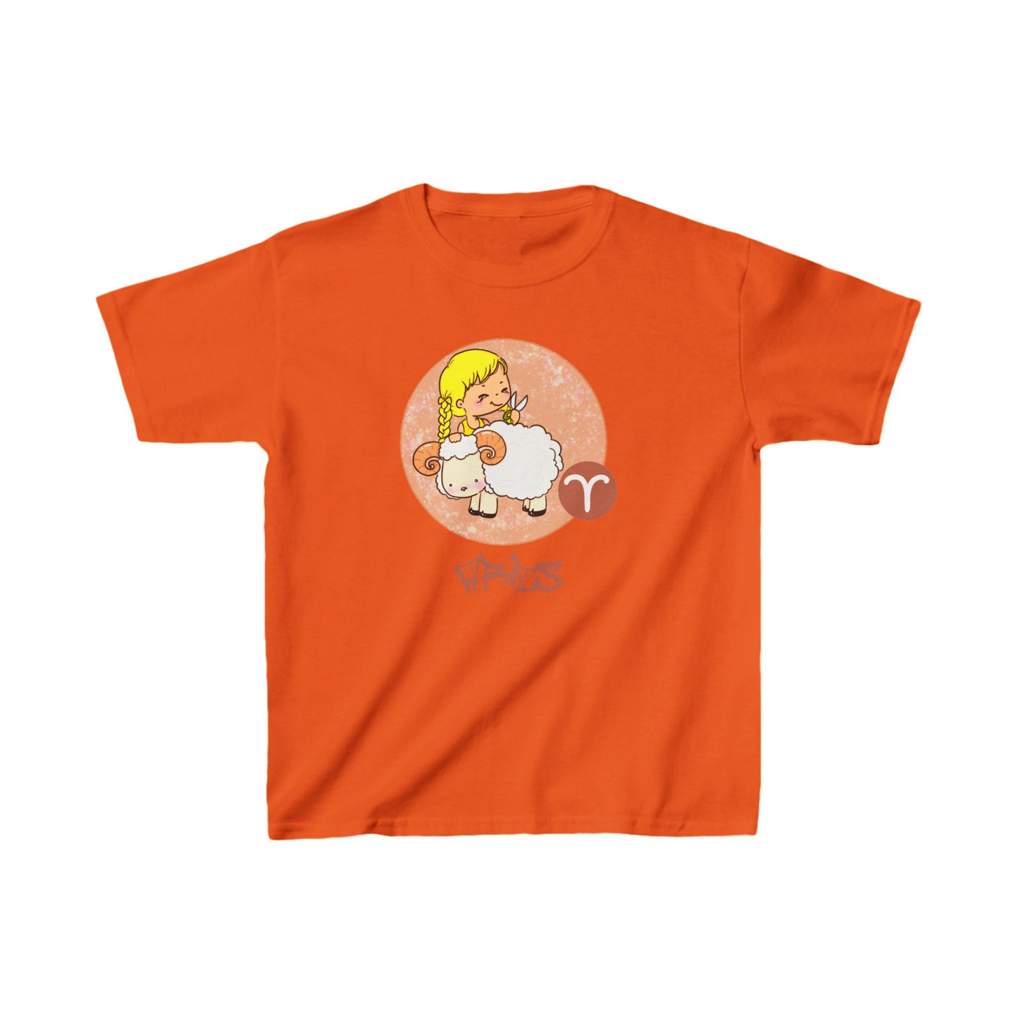 Aries Chibi Girl & Ram, Kids Heavy Cotton™ Tee