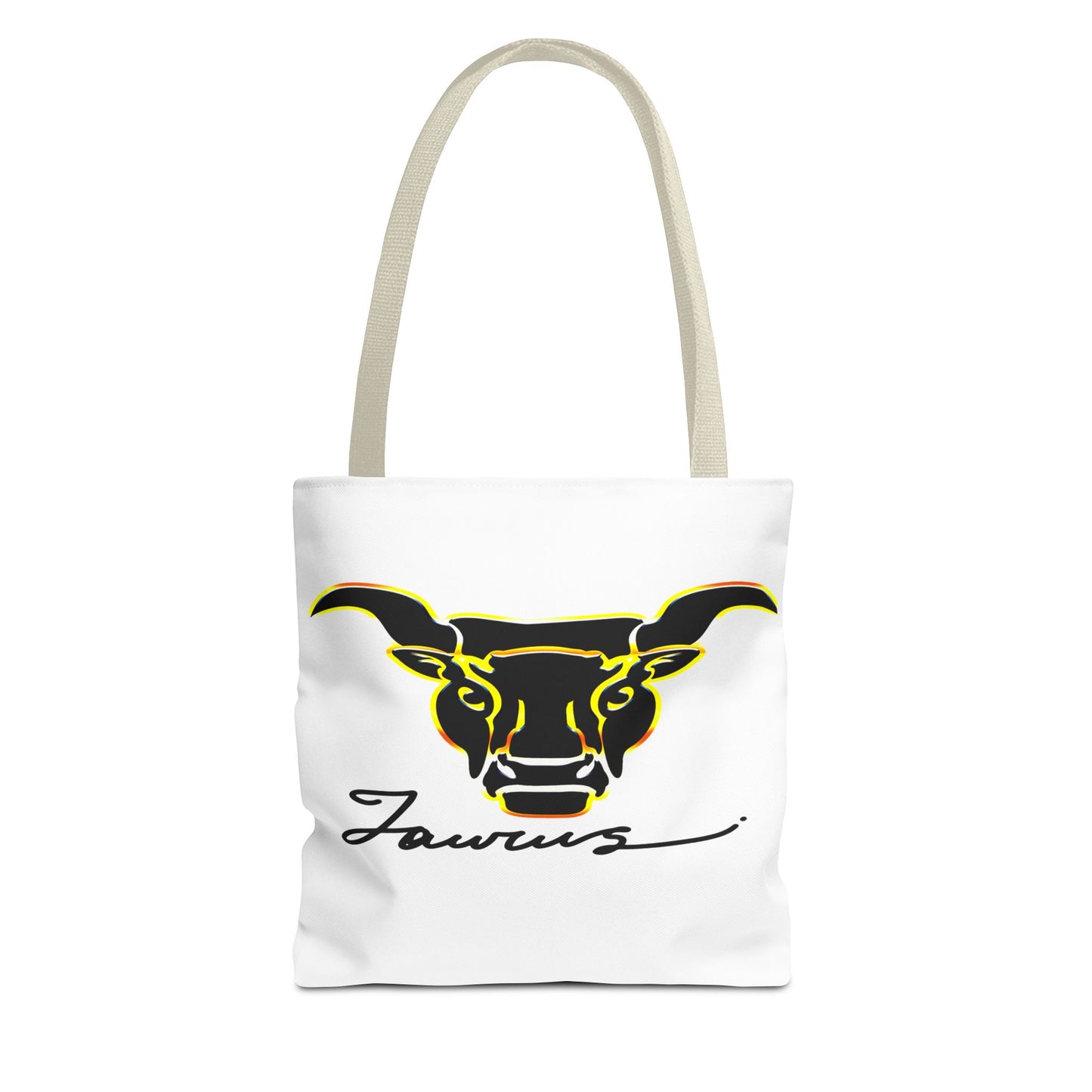 Taurus Bull White Tote Bag, 3 Sizes