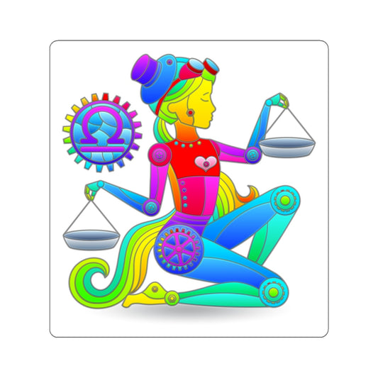 Libra Rainbow Steampunk, Kiss-Cut Stickers