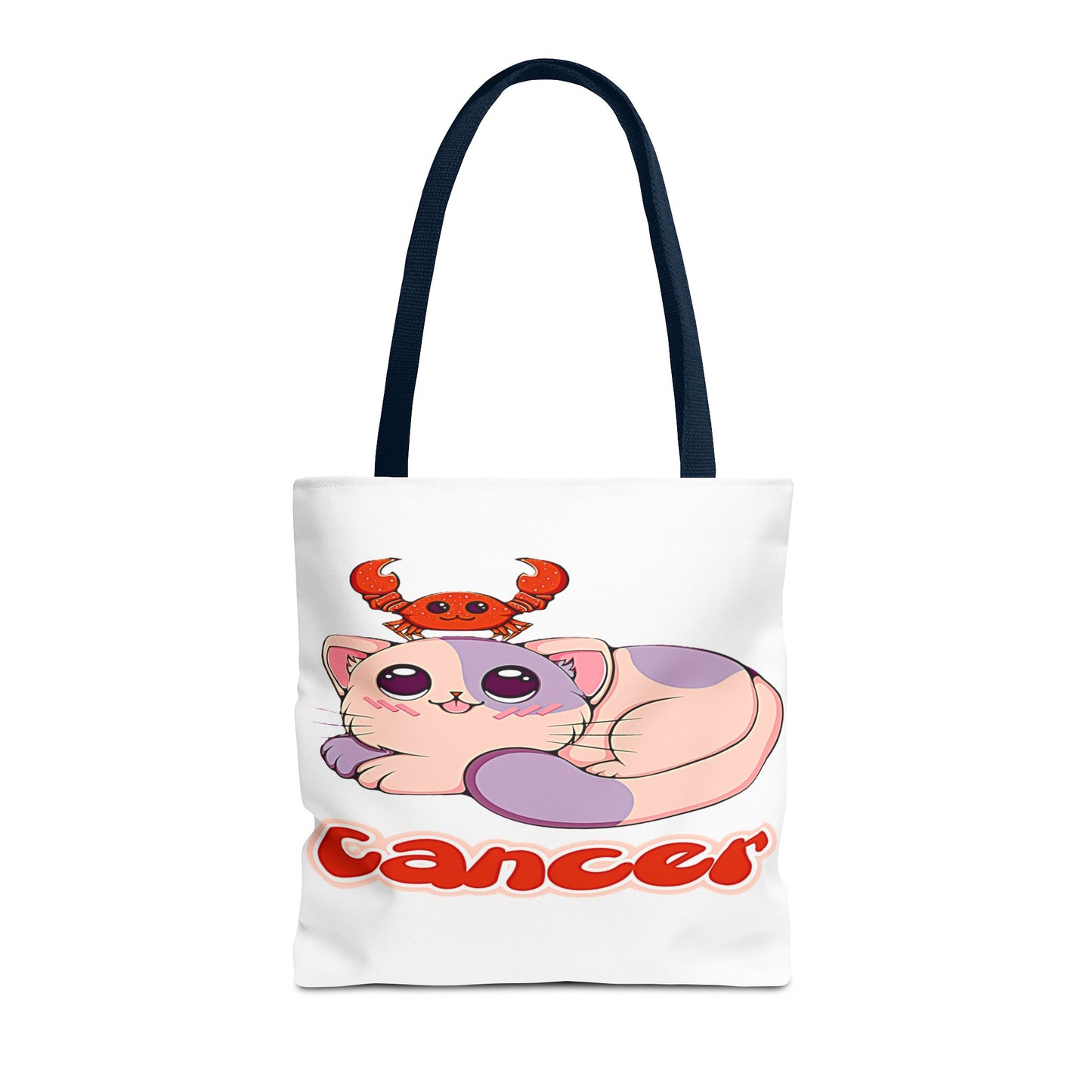 Cancer Anime Cat White Tote Bag, 3 Sizes