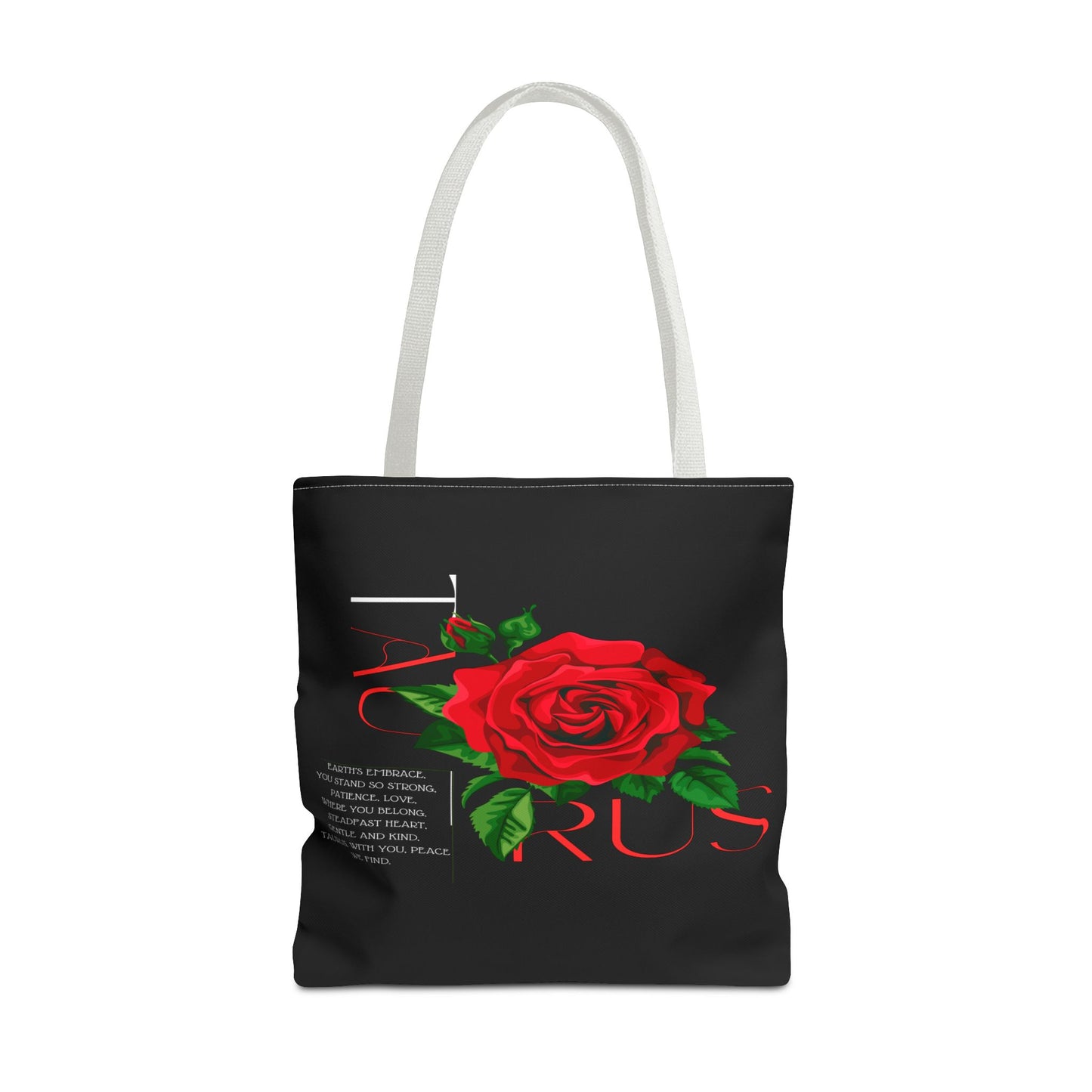 Taurus Rose Black Tote Bag, 3 Sizes