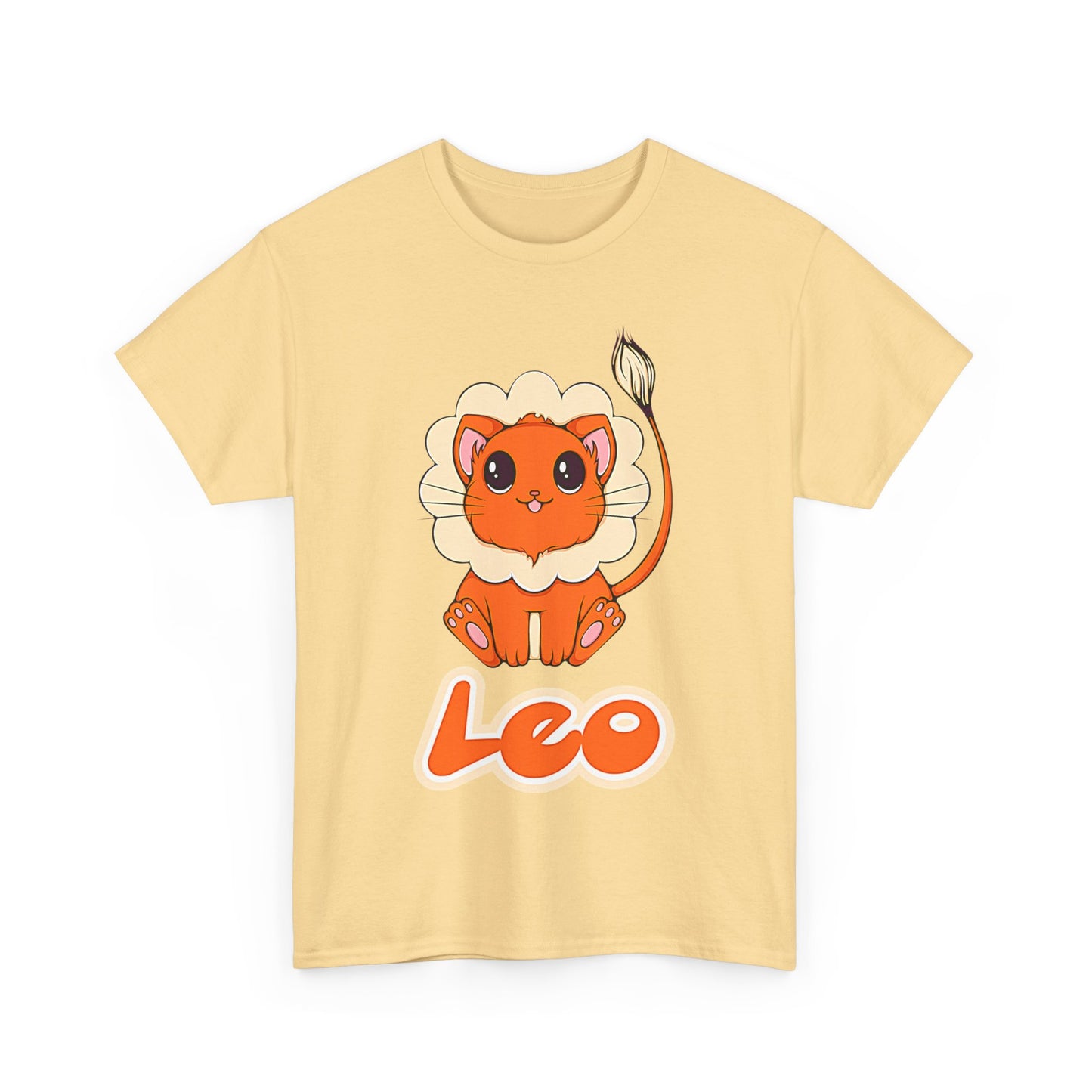 Leo Anime Cat, Unisex Heavy Cotton Tee