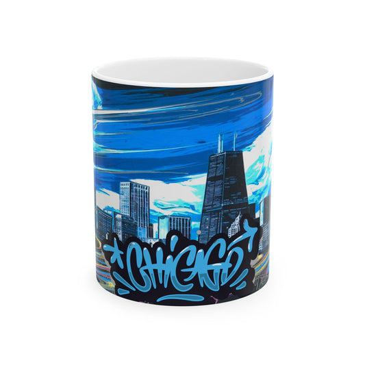 Chicago Graffiti Skyline, Ceramic Mug, (11oz, 15oz)