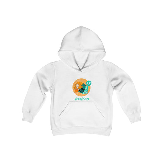 Aquarius Chibi Water Bearer, Youth Heavy Blend Hooded Sweatshirt