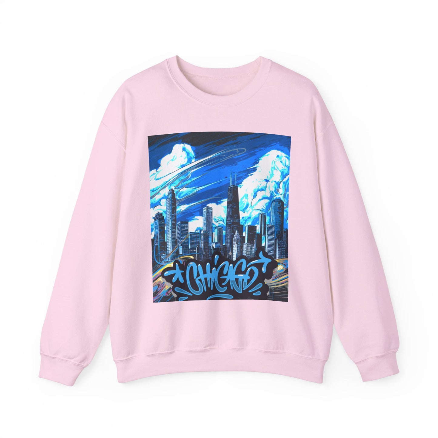 Chicago Graffiti Skyline, Unisex Heavy Blend™ Crewneck Sweatshirt