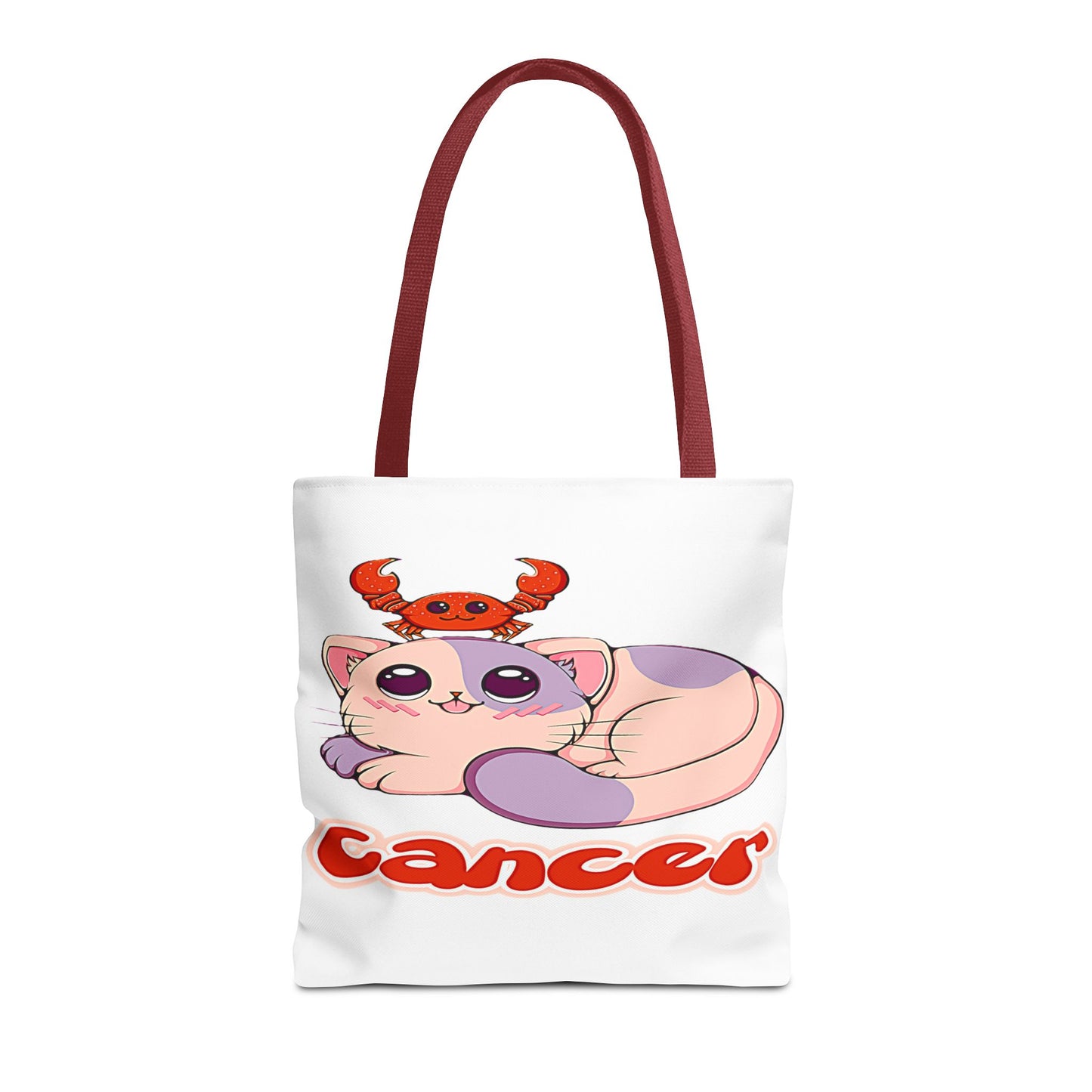 Cancer Anime Cat White Tote Bag, 3 Sizes