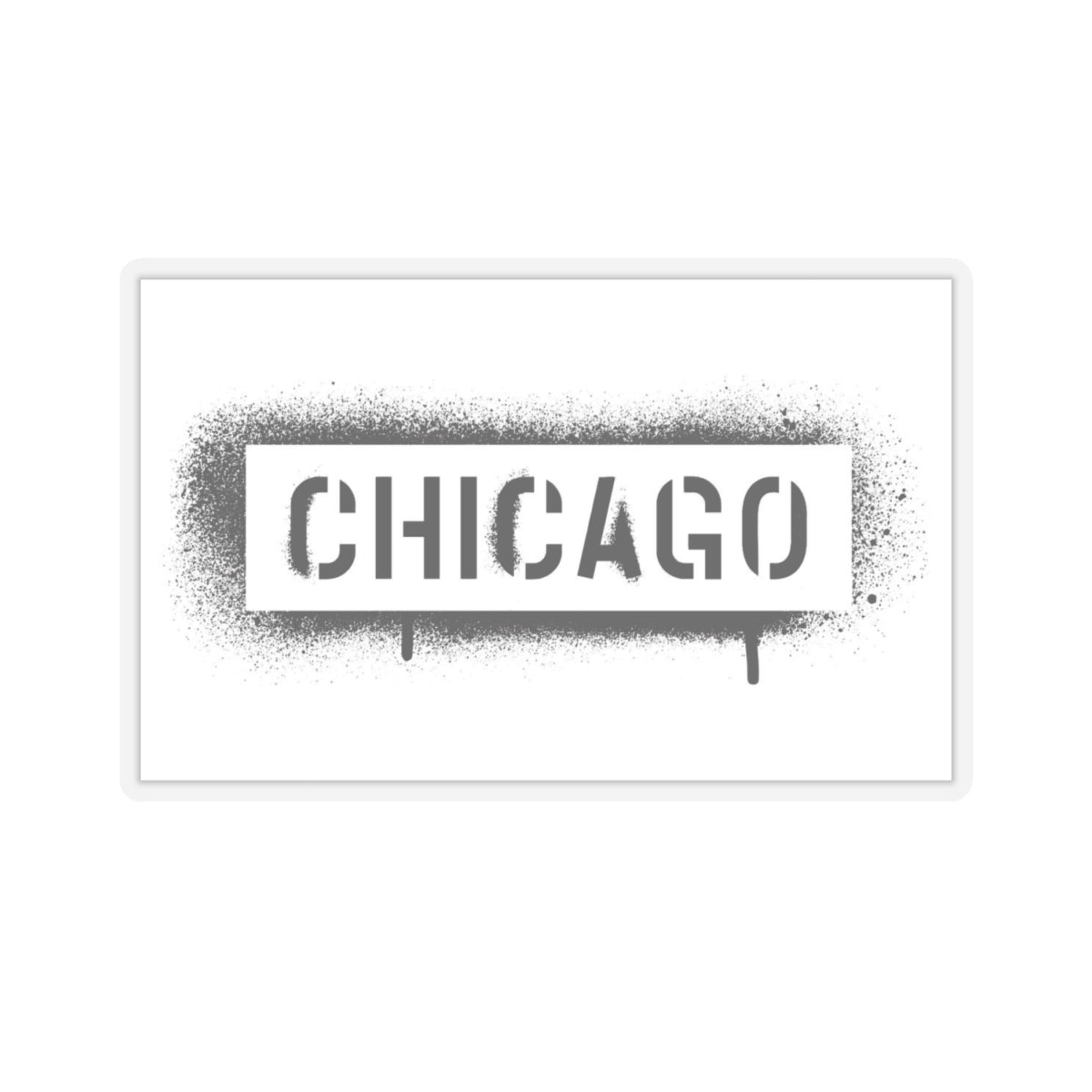 Chicago Black Stencil, Kiss-Cut Stickers