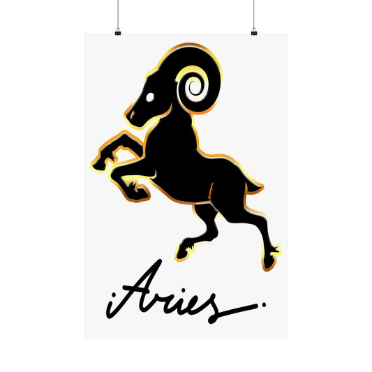 Aries Ram, Matte Vertical Posters (White)