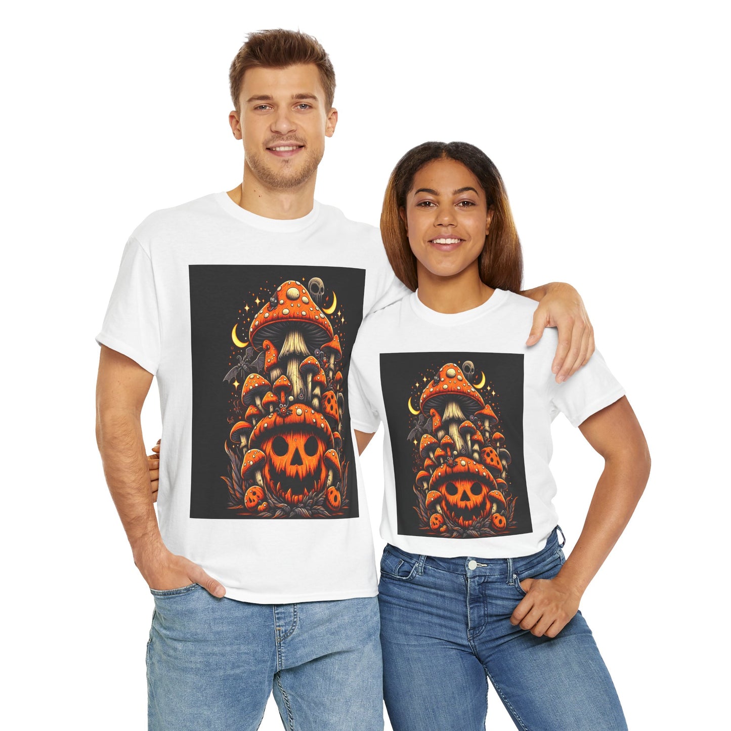 Halloween Mushrooms I, Unisex Heavy Cotton Tee