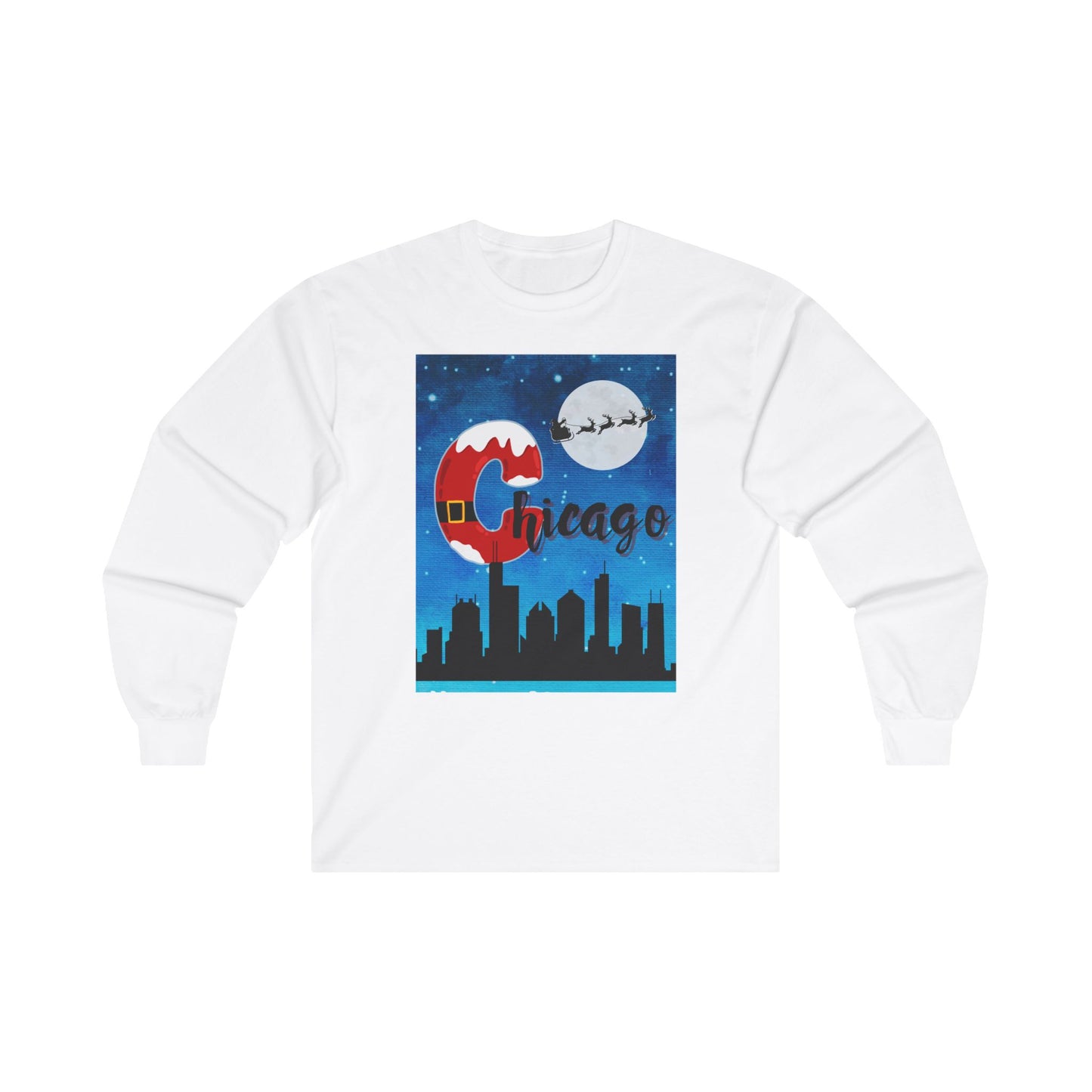 Santa in Chicago, Unisex Ultra Cotton Long Sleeve Tee