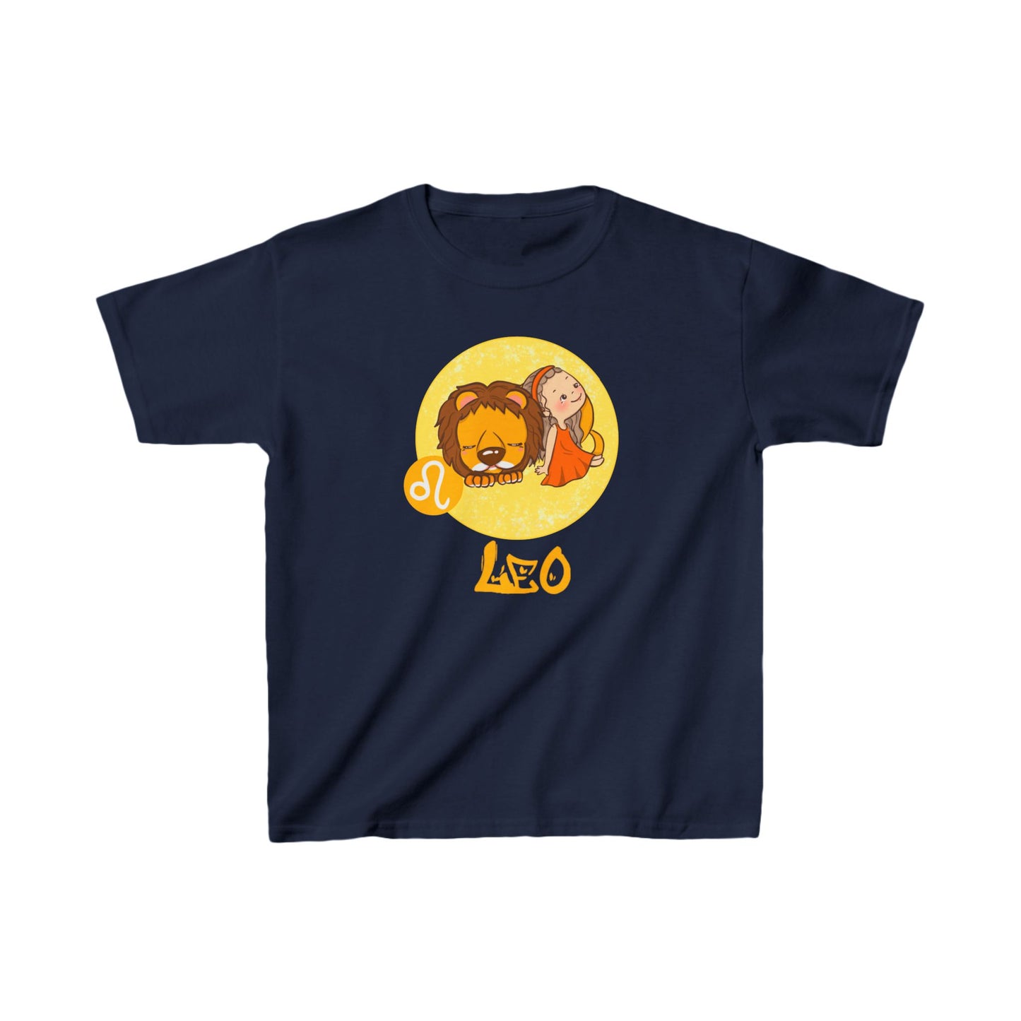 Leo Chibi Girl & Lion, Kids Heavy Cotton™ Tee