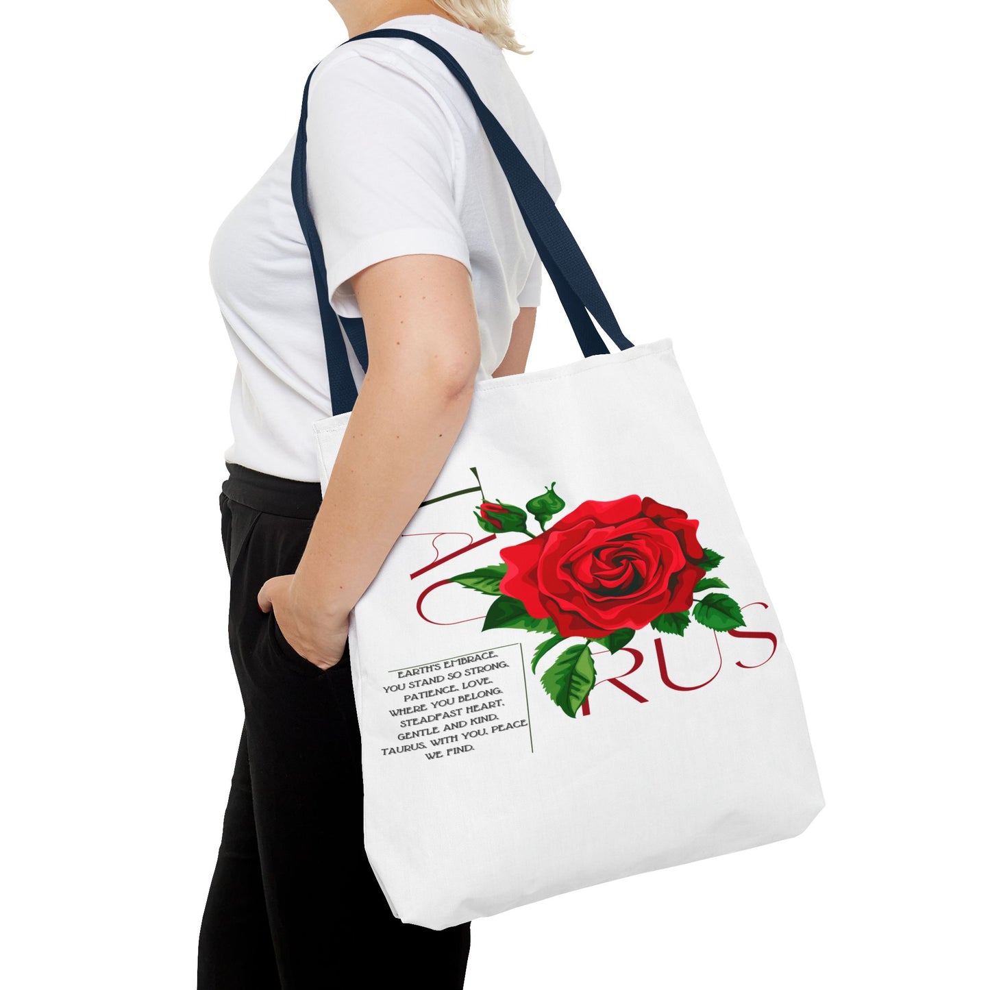 Taurus Rose White Tote Bag, 3 Sizes