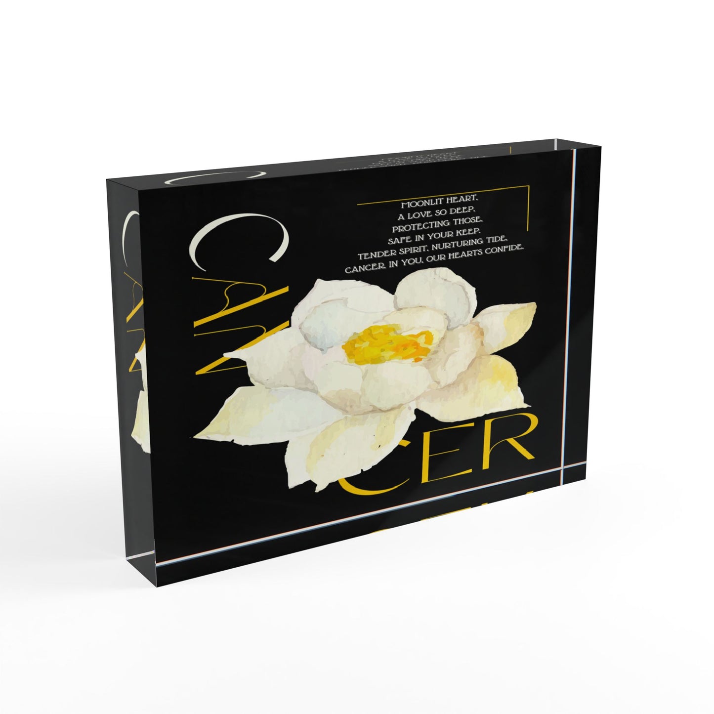 Cancer White Lotus, Photo Block (Black)