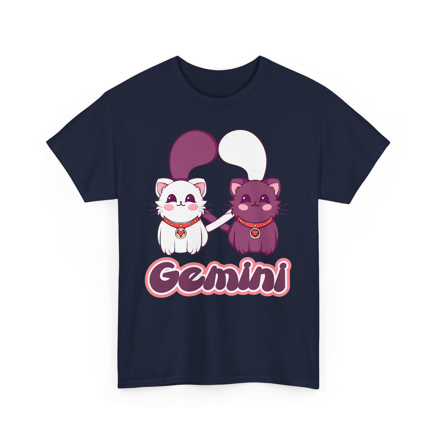 Gemini Anime Cats, Unisex Heavy Cotton Tee