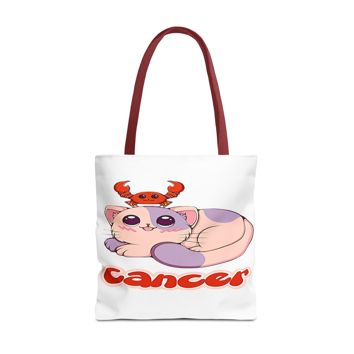 Cancer Anime Cat White Tote Bag, 3 Sizes