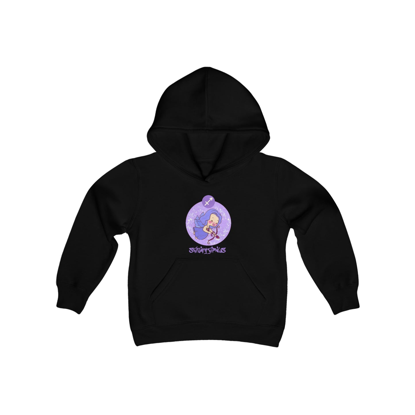 Sagittarius Chibi Archer, Youth Heavy Blend Hooded Sweatshirt