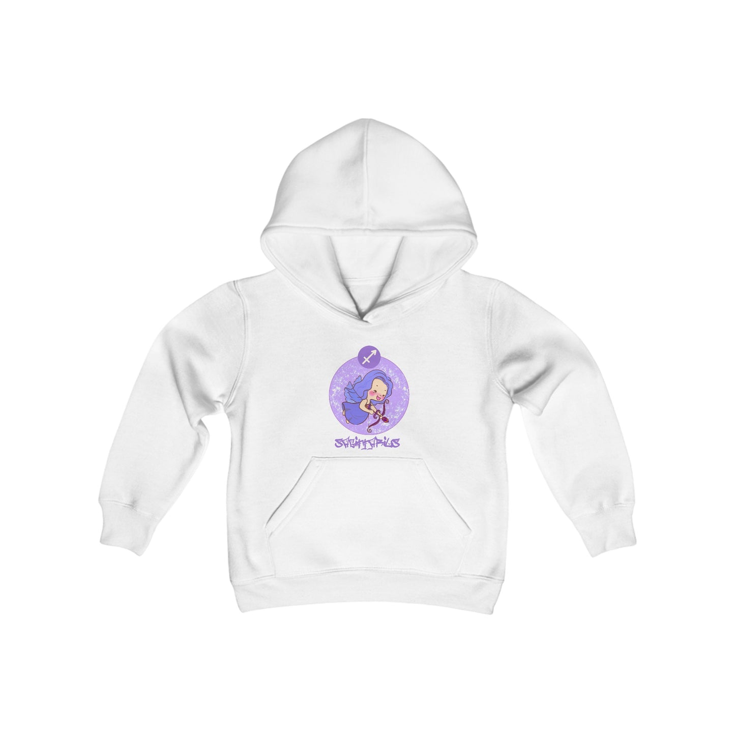 Sagittarius Chibi Archer, Youth Heavy Blend Hooded Sweatshirt