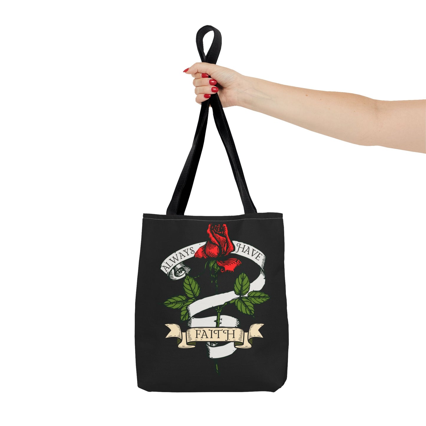 Always Have Faith Black Tote Bag, 3 Sizes