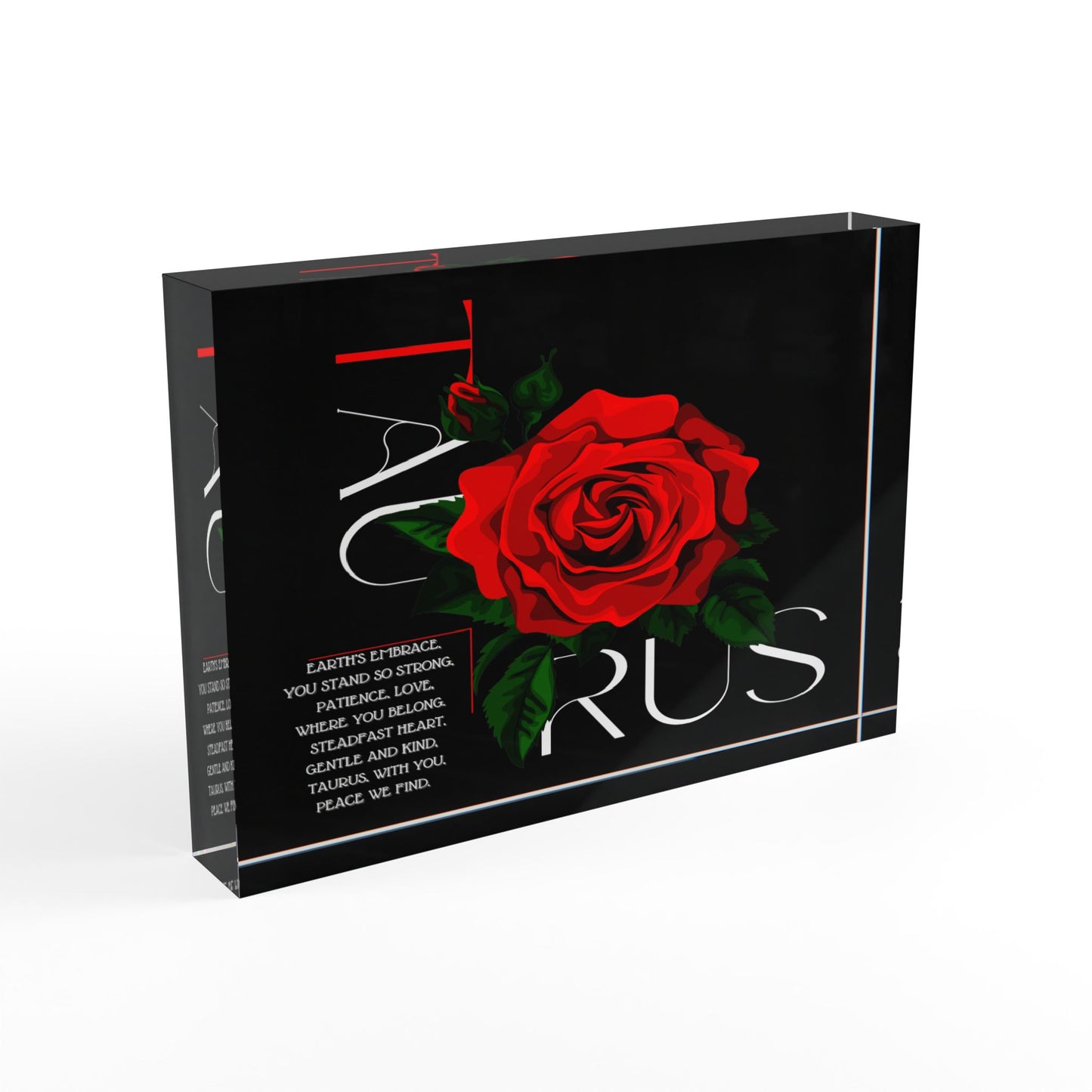 Taurus Rose, Photo Block (Black)