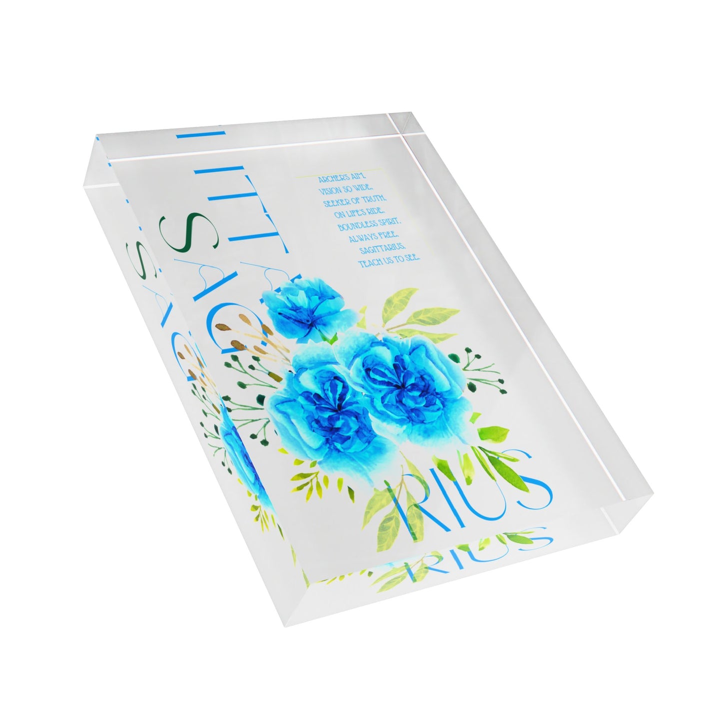 Sagittarius Blue Carnations, Photo Block (White)