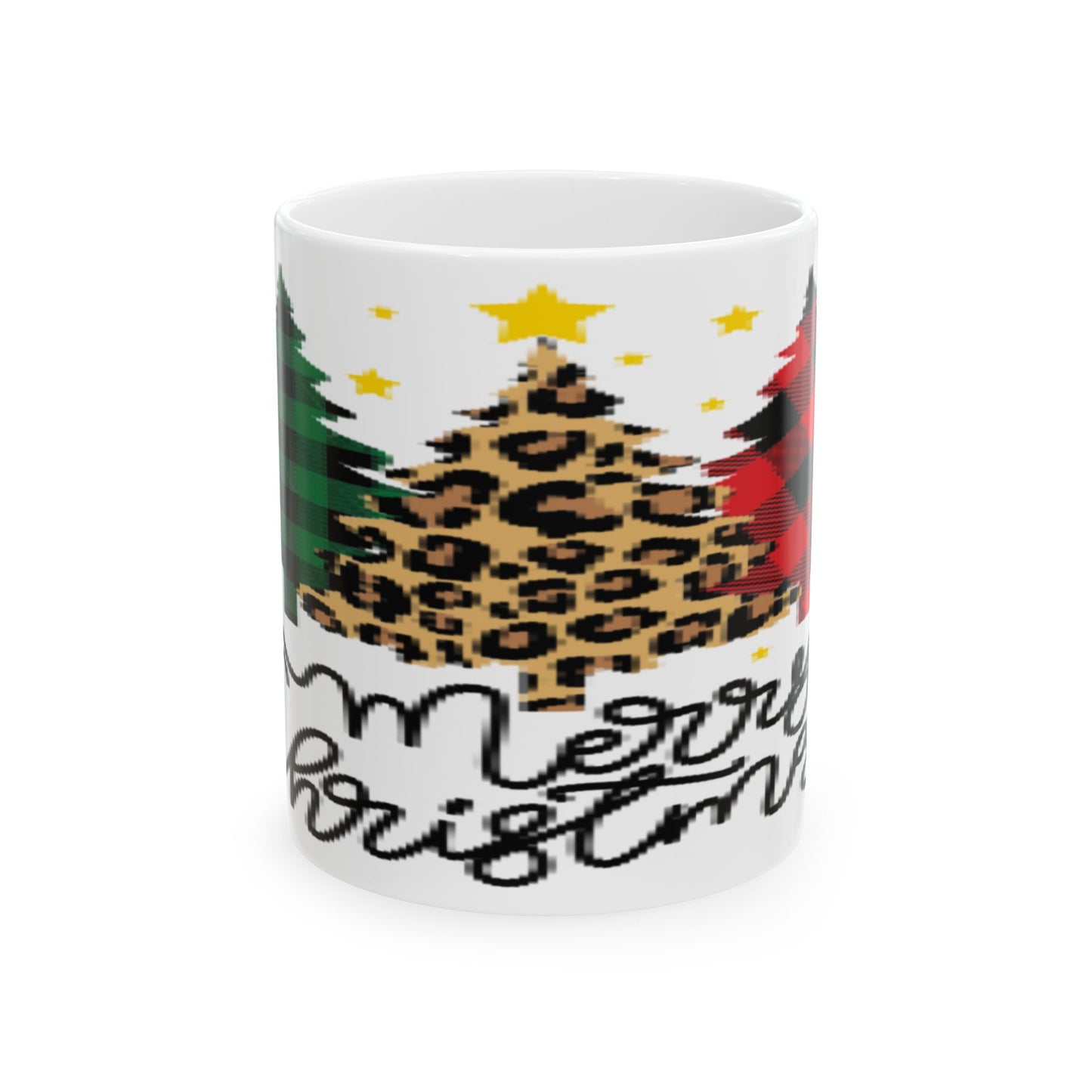 Patchwork Christmas Trees, Ceramic Mug, (11oz, 15oz)