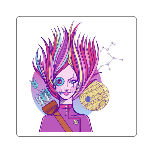 Purple Sagittarius Archer, Kiss-Cut Stickers