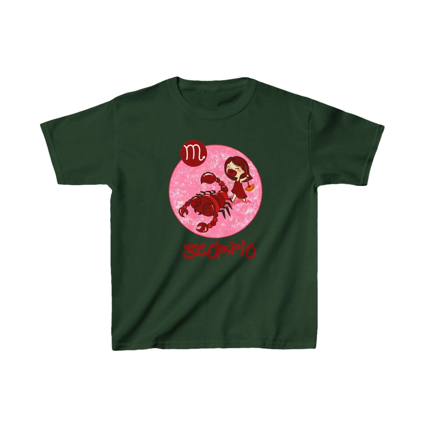 Scorpio Chibi Girl & Scorpion, Kids Heavy Cotton™ Tee