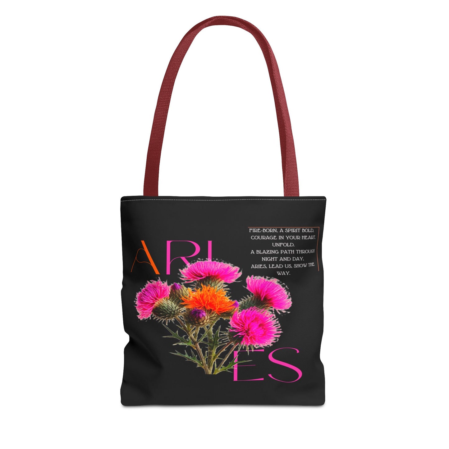 Aries Thistle Black Tote Bag, 3 Sizes