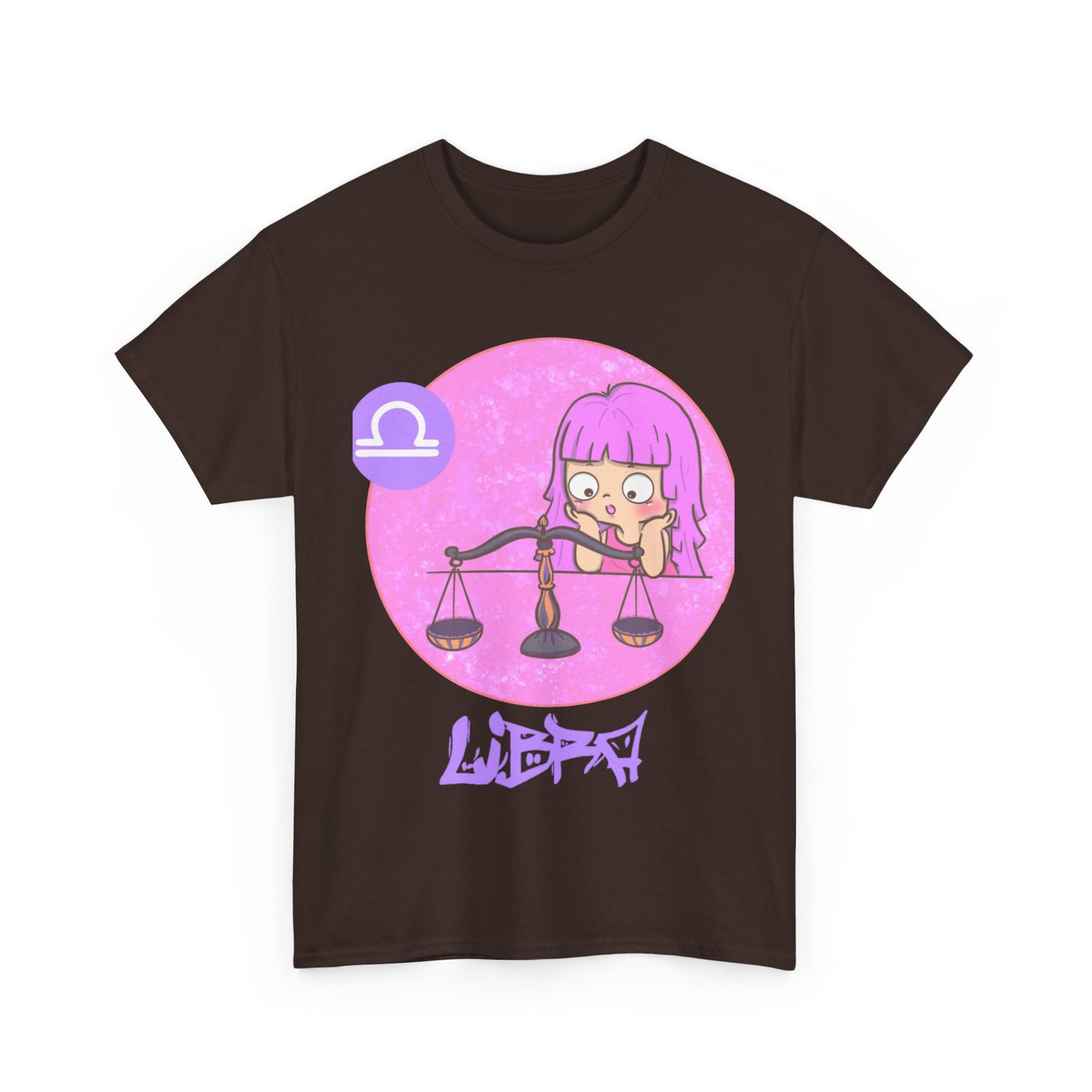 Libra Chibi Girl & Scales, Unisex Heavy Cotton Tee