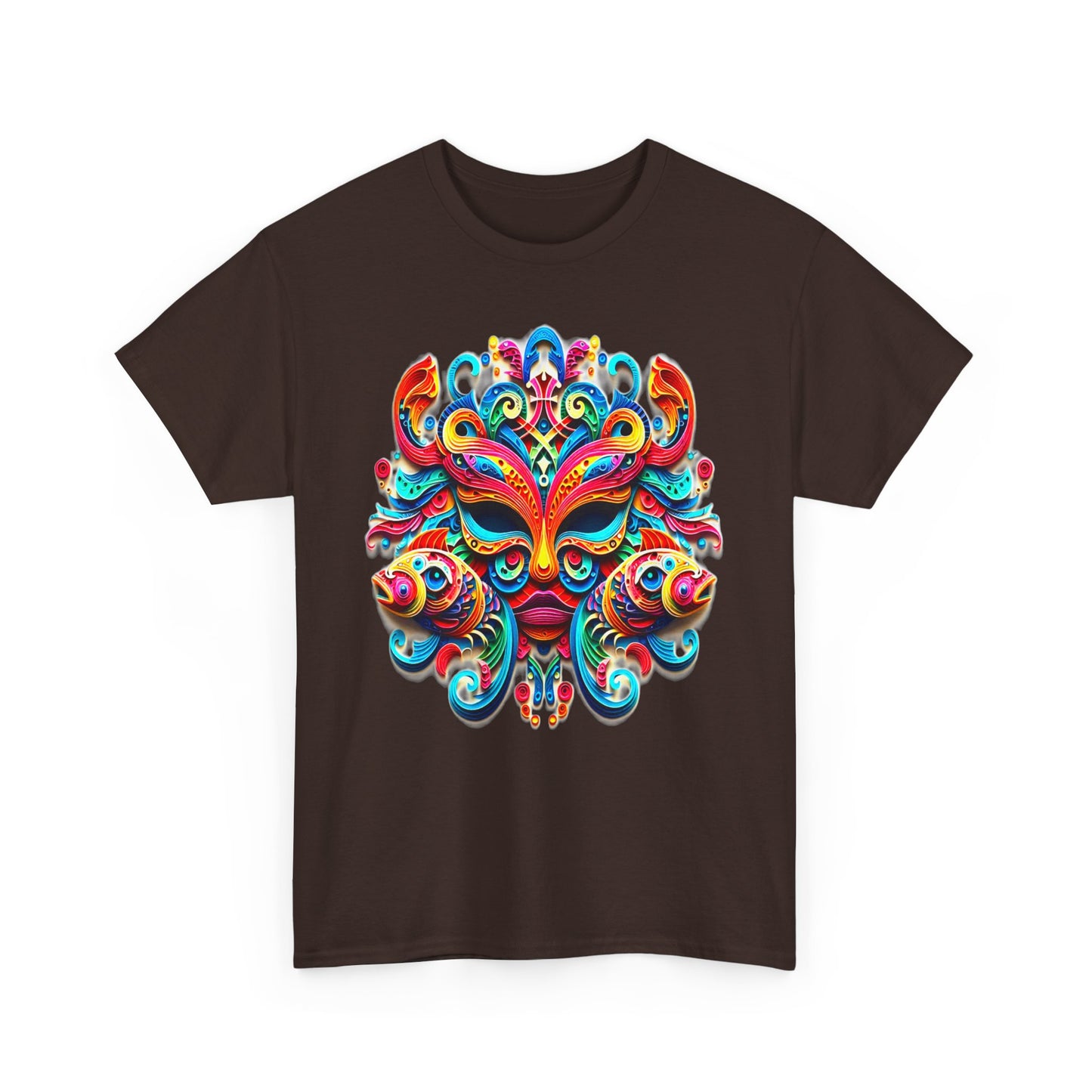 Pisces Mask, Unisex Heavy Cotton Tee