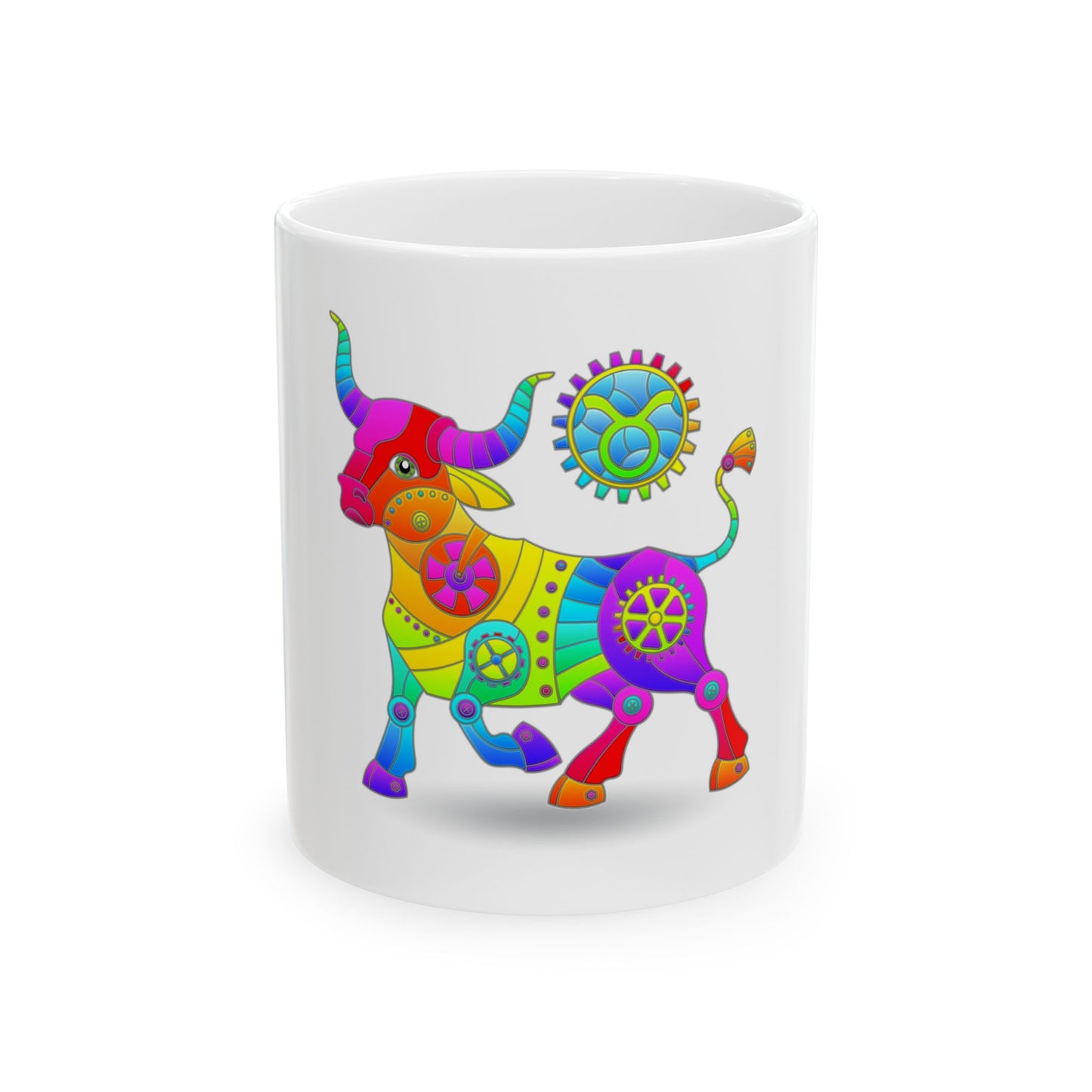 Taurus Rainbow Steampunk, Ceramic Mug (11oz, 15oz)