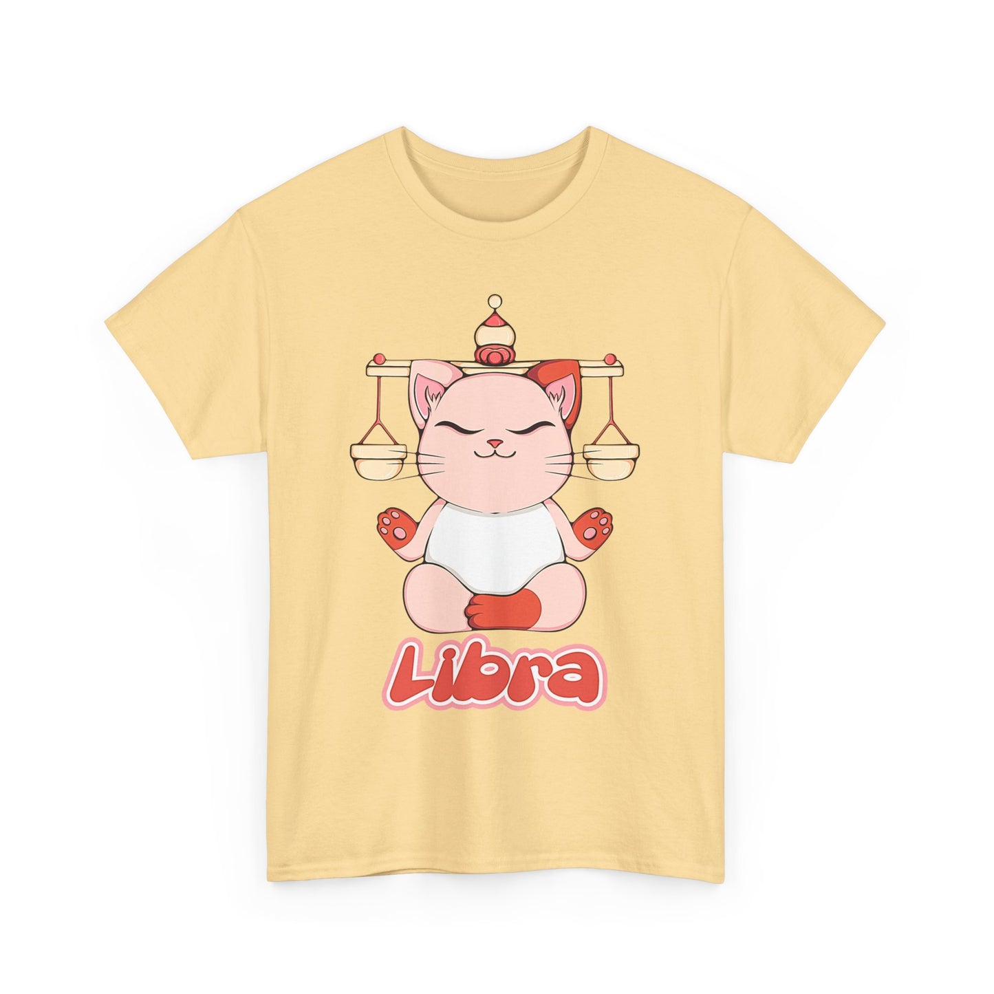 Libra Anime Cat, Unisex Heavy Cotton Tee