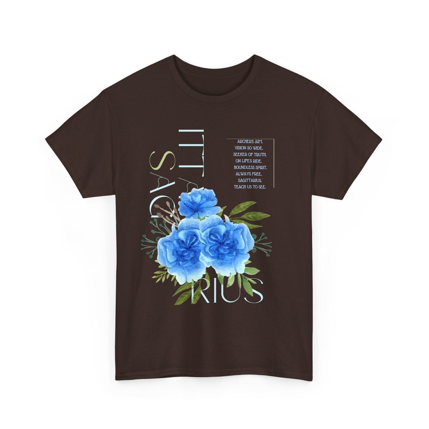 Sagittarius Blue Carnations, Unisex Heavy Cotton Tee