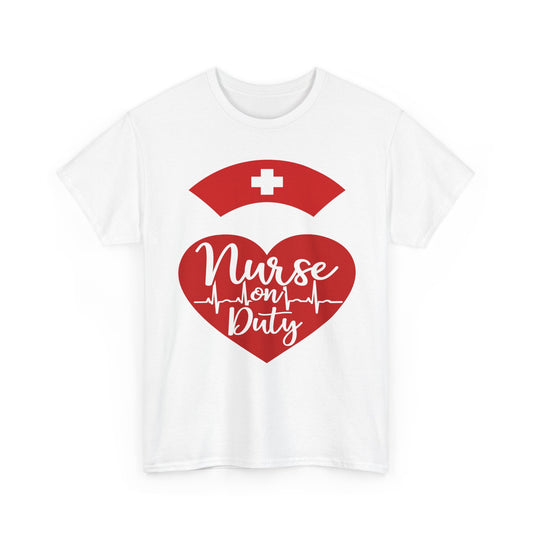 Nurse on Duty, Unisex Heavy Cotton Tee