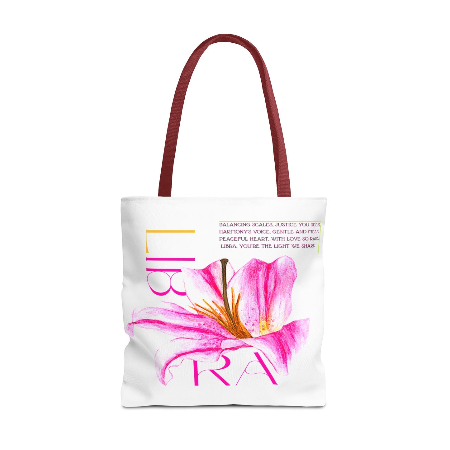 Libra Lily White Tote Bag, 3 Sizes