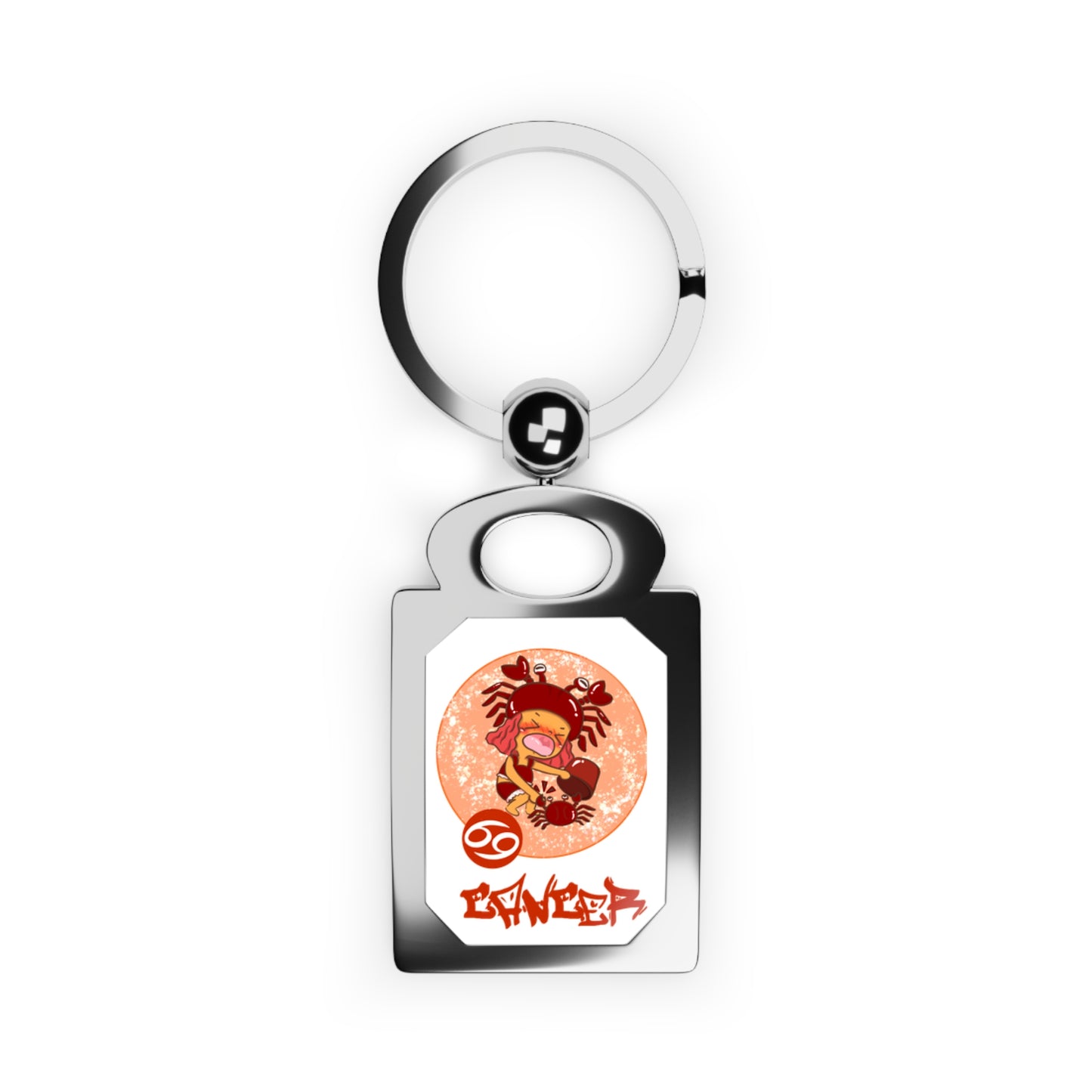 Cancer Chibi Girl & Crab, Rectangle Photo Keyring