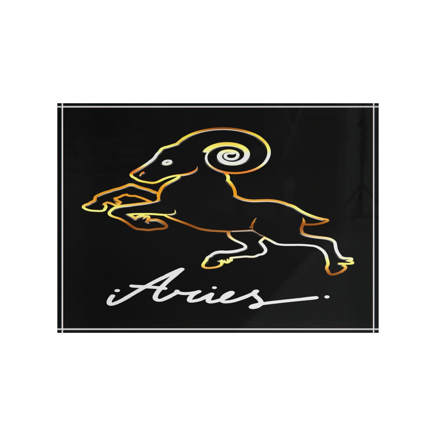 Aries Ram Photo Block, Black