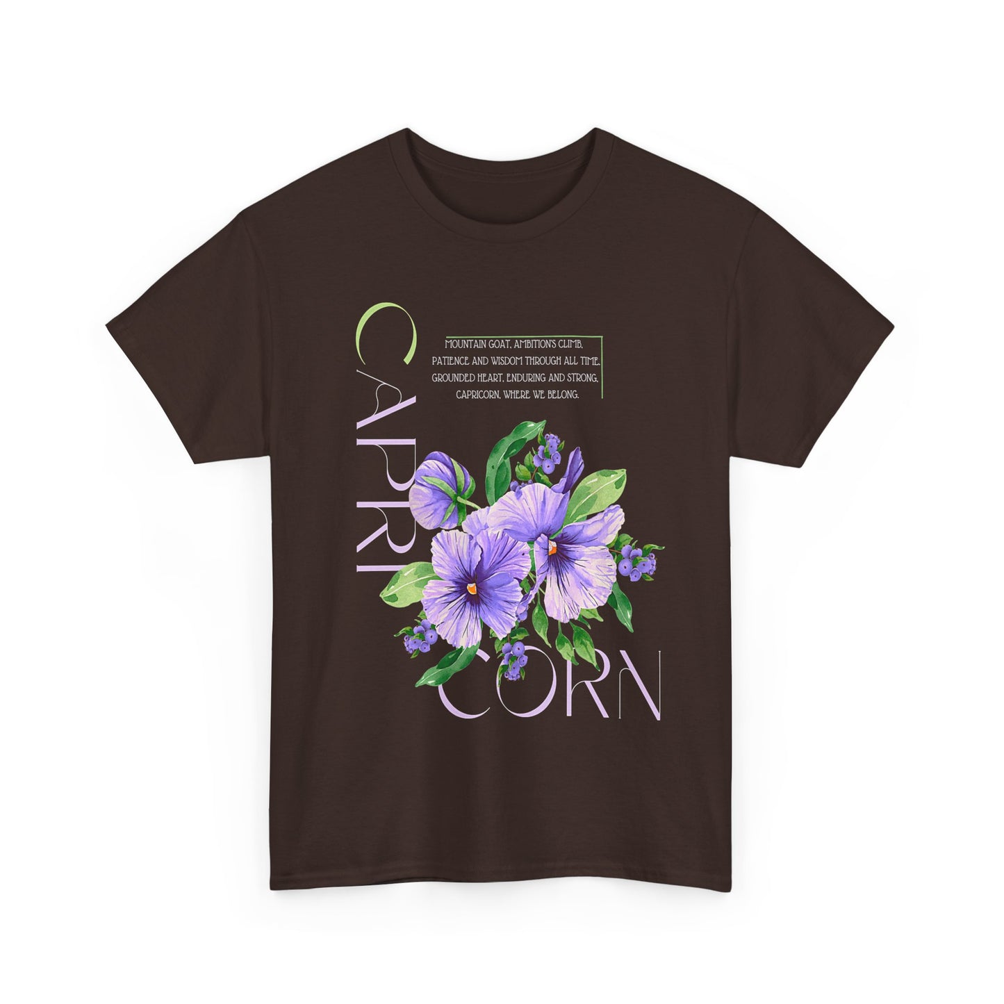 Capricorn Pansies, Unisex Heavy Cotton Tee