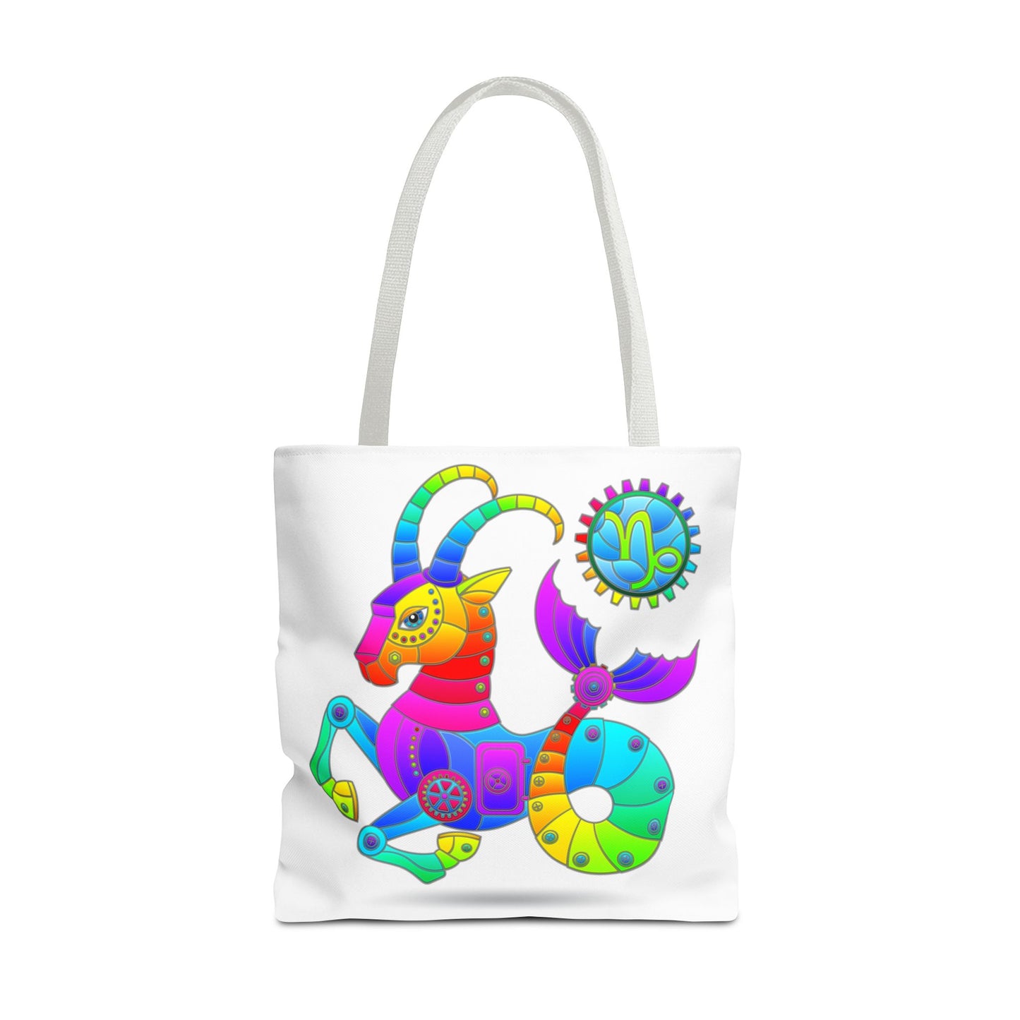 Capricorn Rainbow Steampunk, White Tote Bag