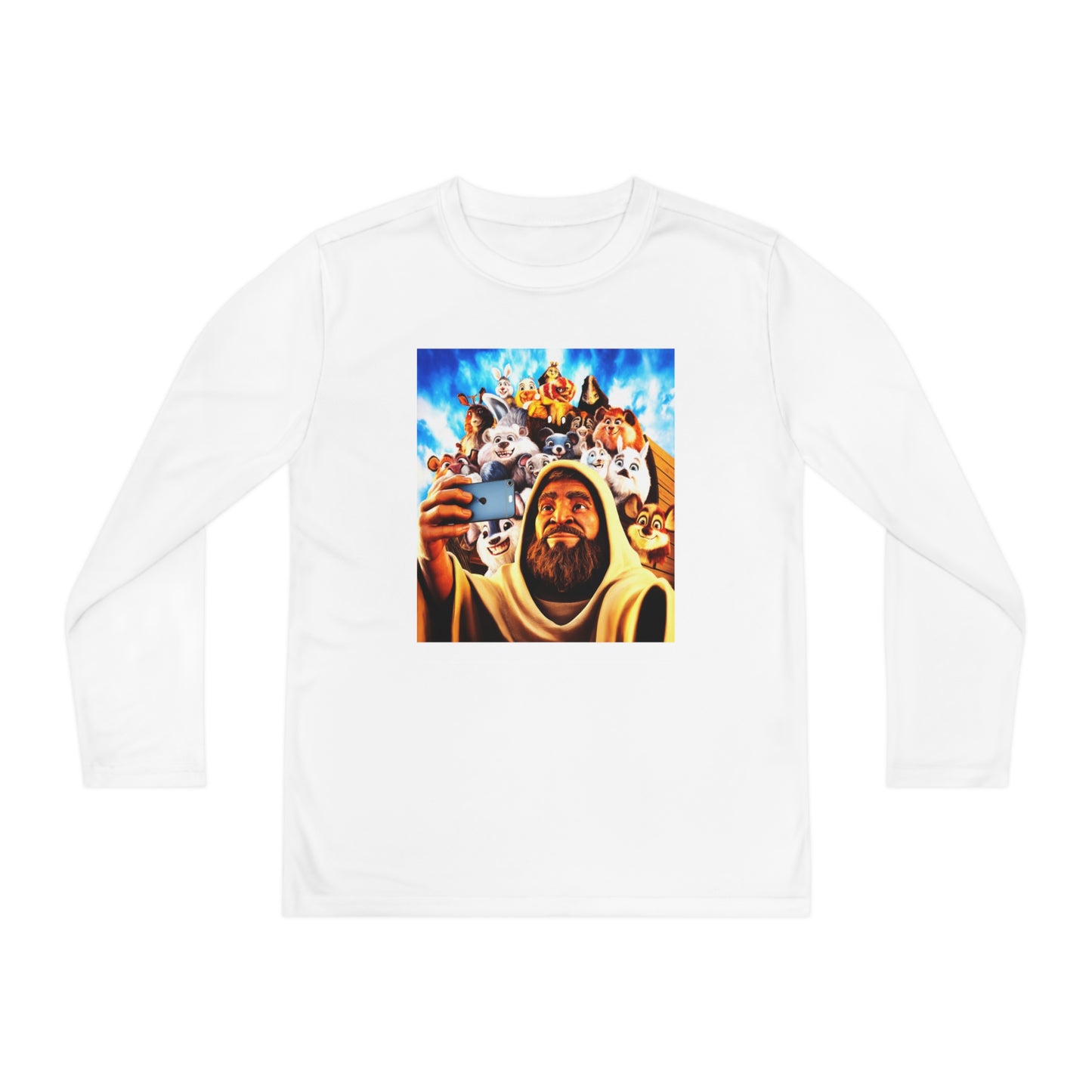 Noah's Selfie, Youth Long Sleeve Competitor Tee