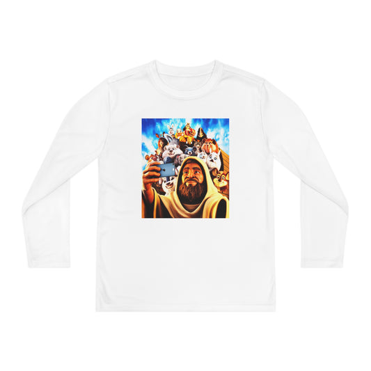 Noah's Selfie, Youth Long Sleeve Competitor Tee