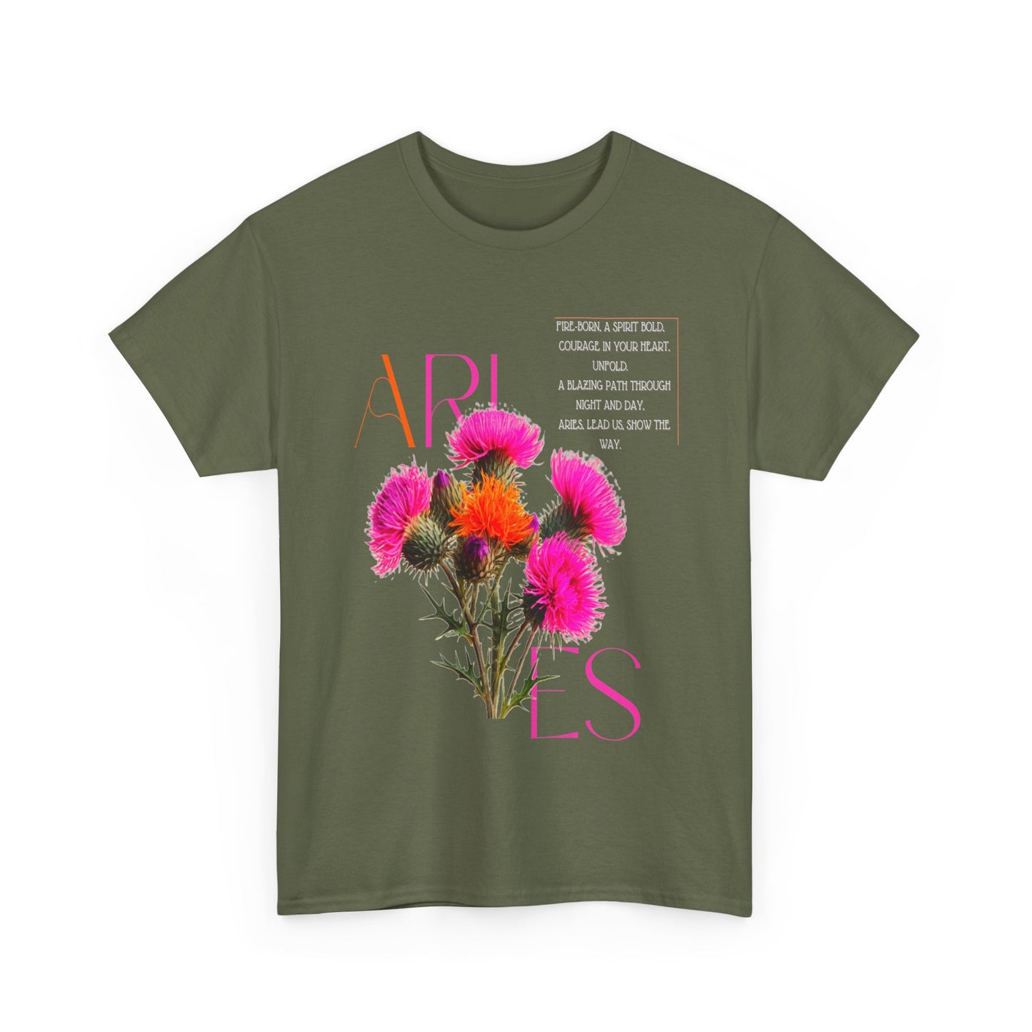 Aries Thistle, Unisex Heavy Cotton Tee