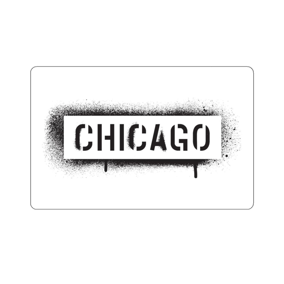 Chicago Black Stencil, Kiss-Cut Stickers