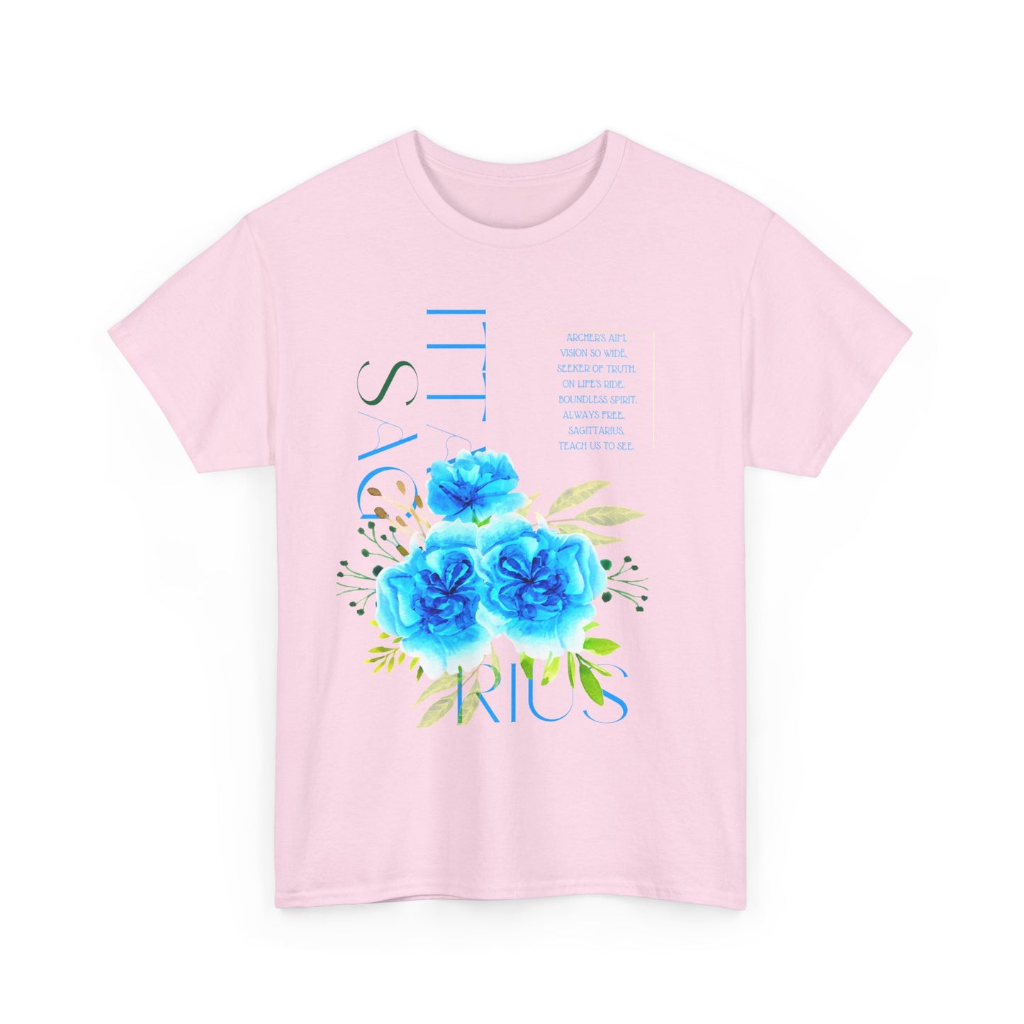 Sagittarius Blue Carnations, Unisex Heavy Cotton Tee