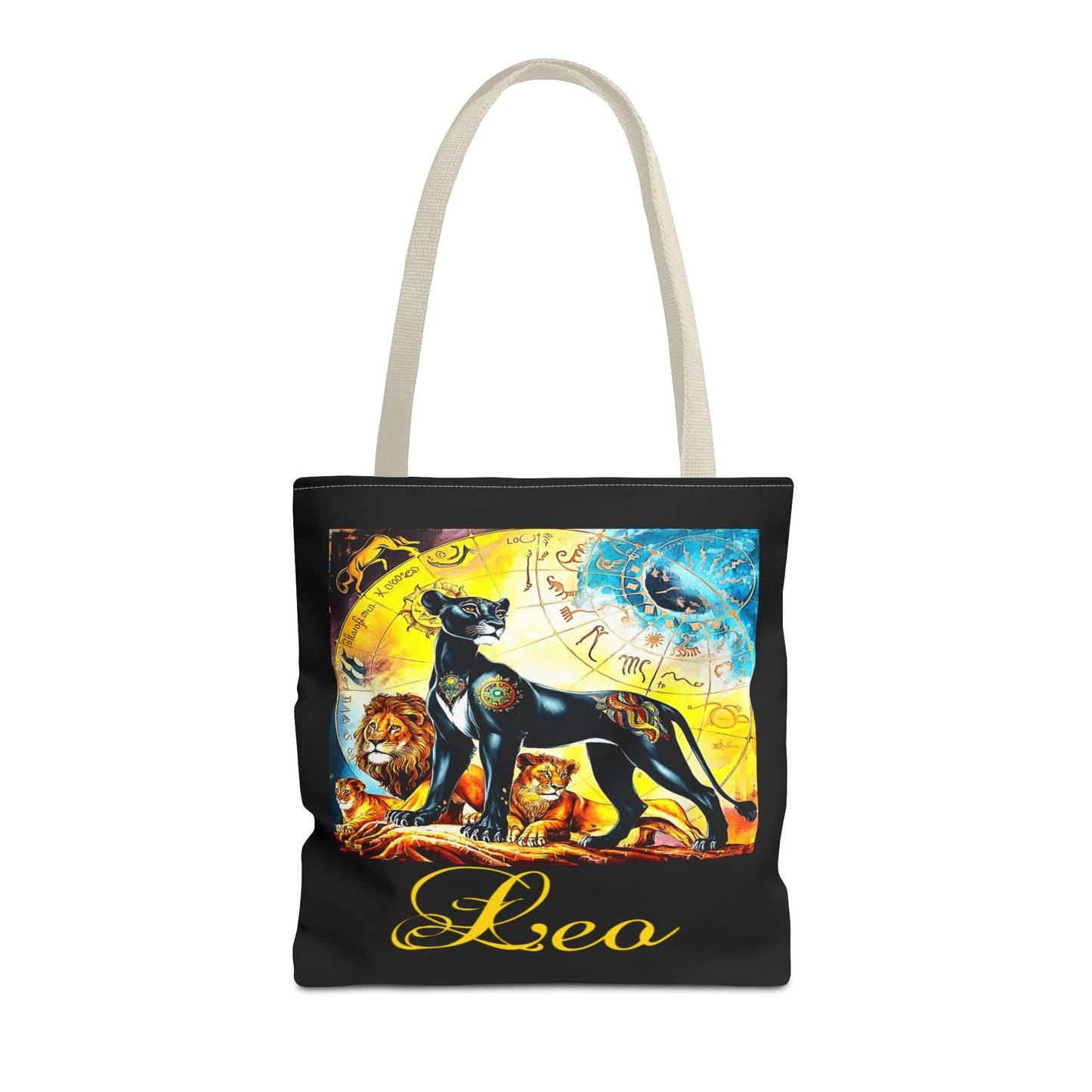 Leo Black Tote Bag, 3 Sizes