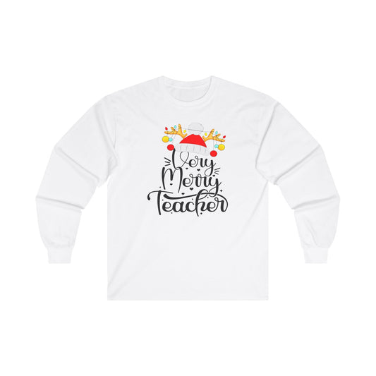 Very Merry Teacher, Unisex Ultra Cotton Long Sleeve Tee