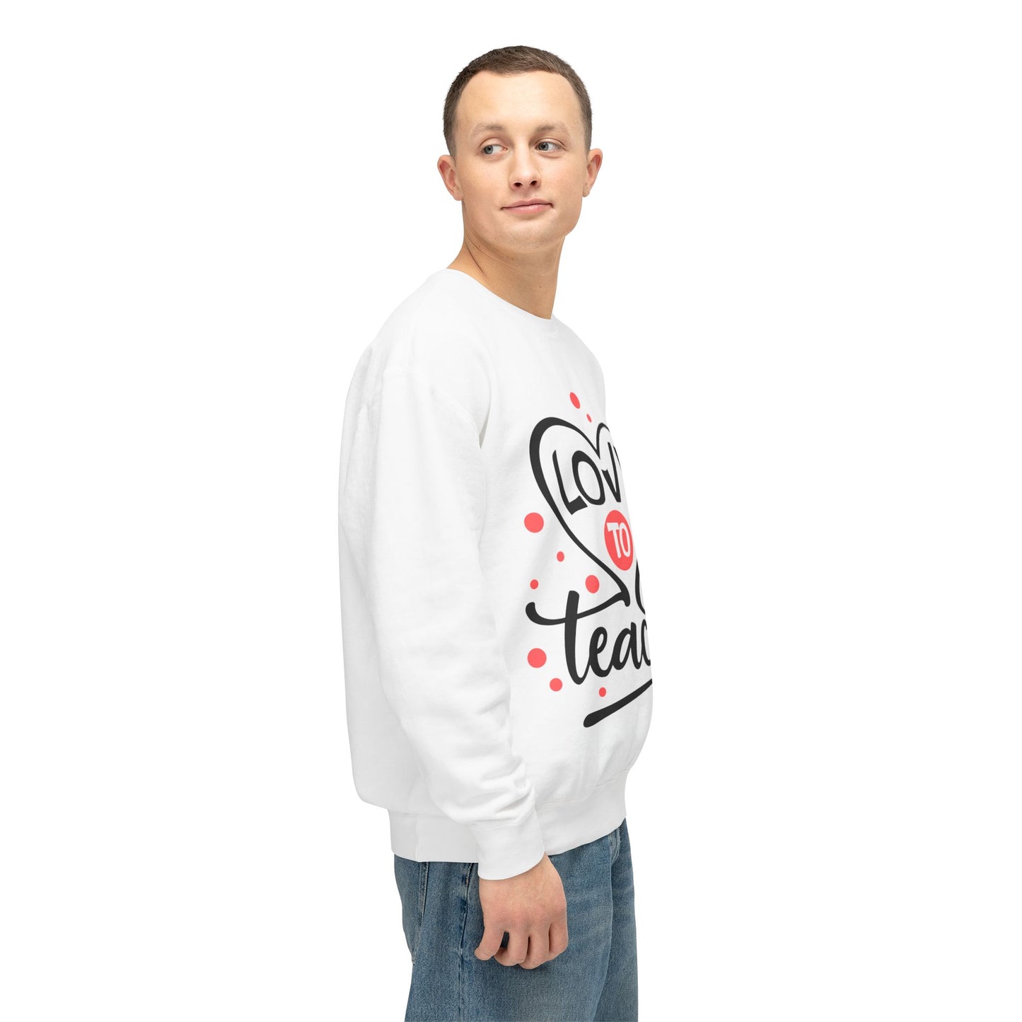 Love to Teach, Unisex Lightweight Crewneck Sweatshirt