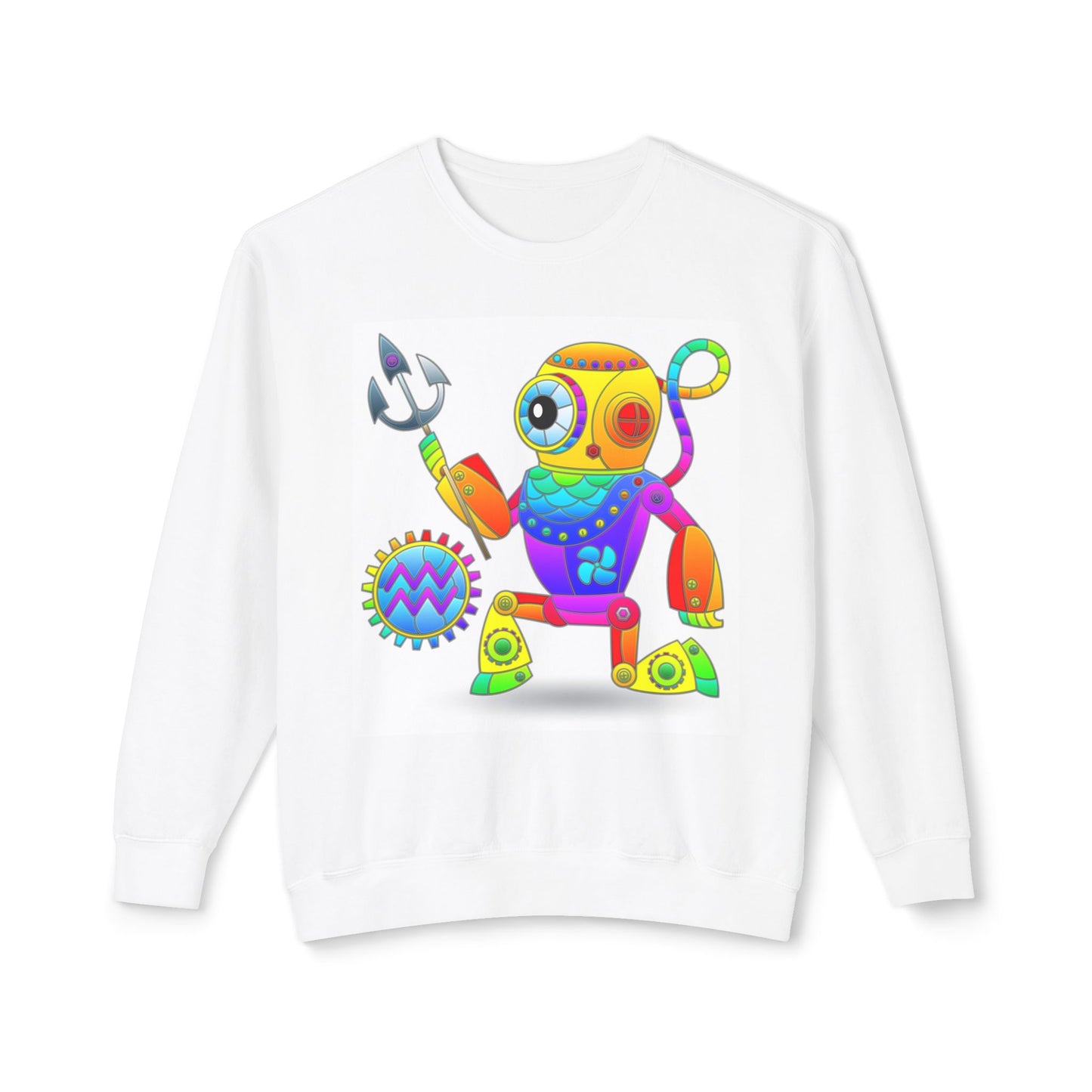 Aquarius Rainbow Steampunk, Unisex Lightweight Crewneck Sweatshirt