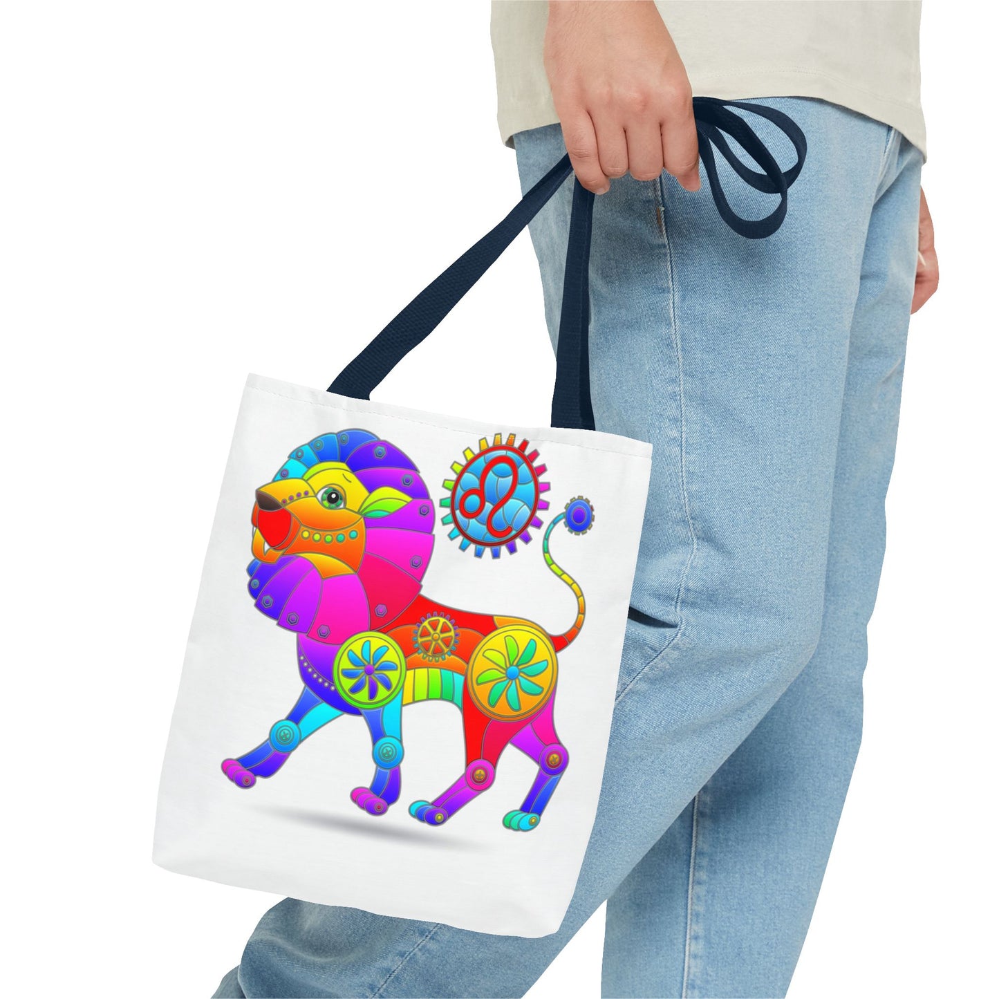 Leo Rainbow Steampunk, White Tote Bag