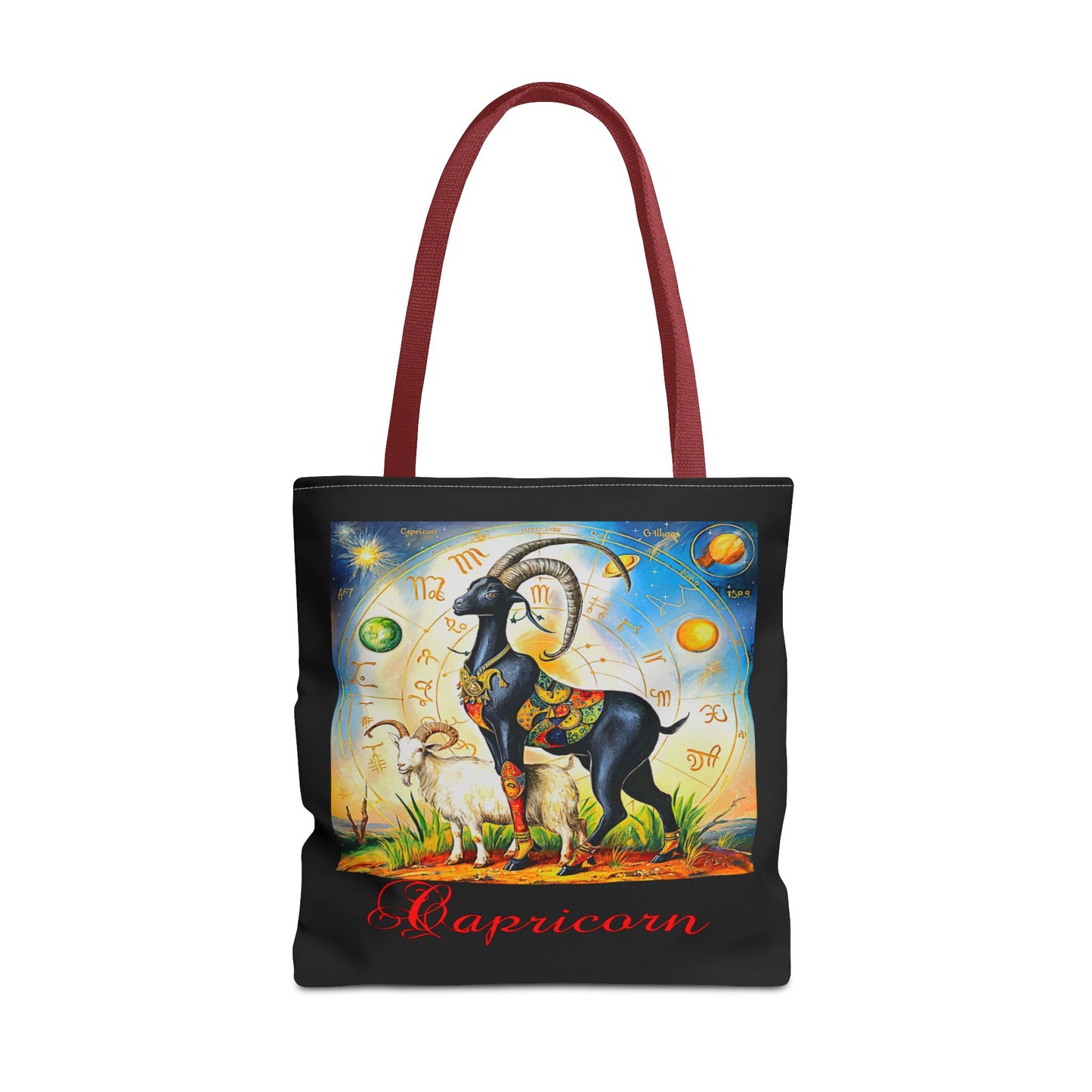 Capricorn Black Tote Bag, 3 Sizes